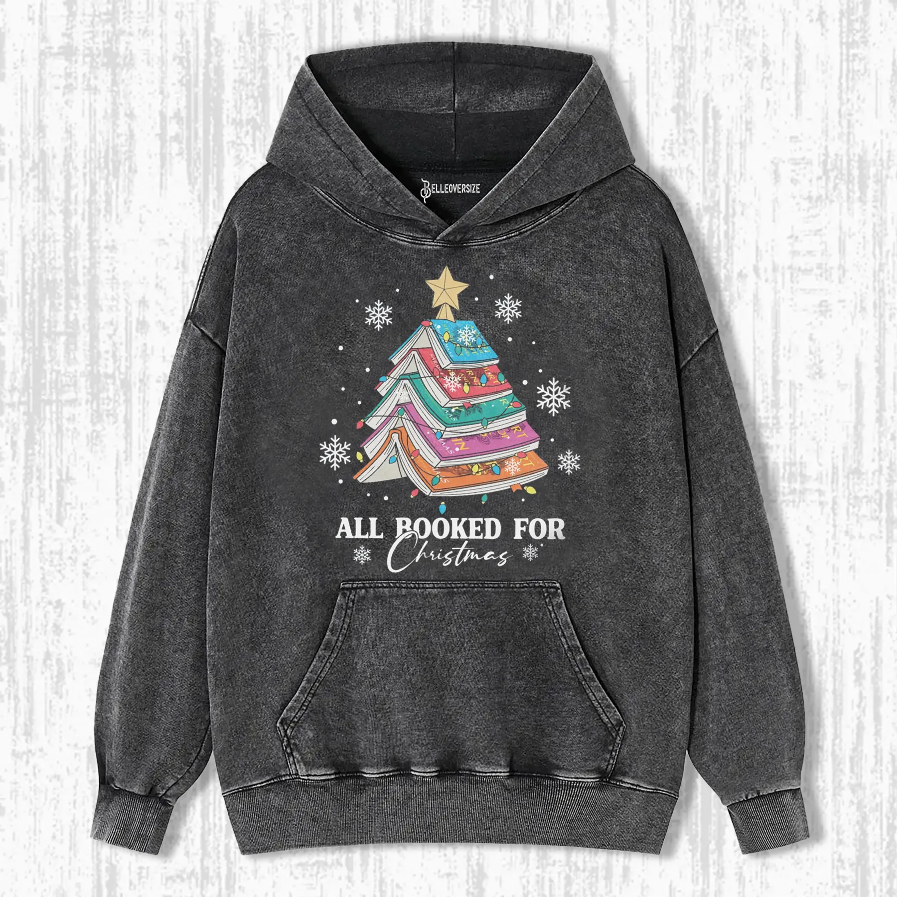 BOOKS CHRISTMAS TREES HOODIE