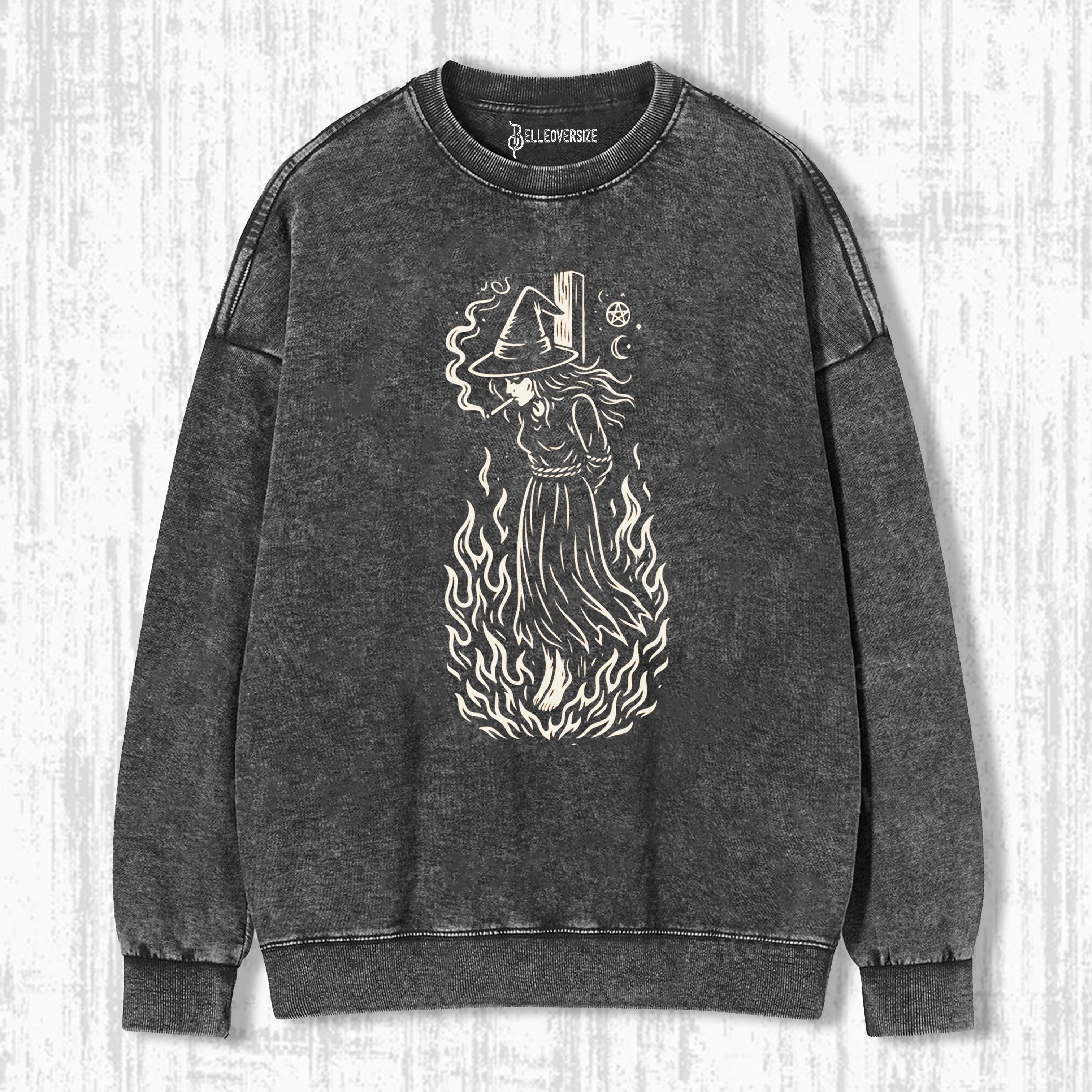 BURNING WITCH SMOKING CIGARETTE SWEATSHIRTS