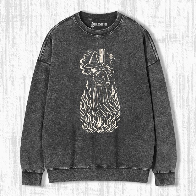 BURNING WITCH SMOKING CIGARETTE SWEATSHIRTS