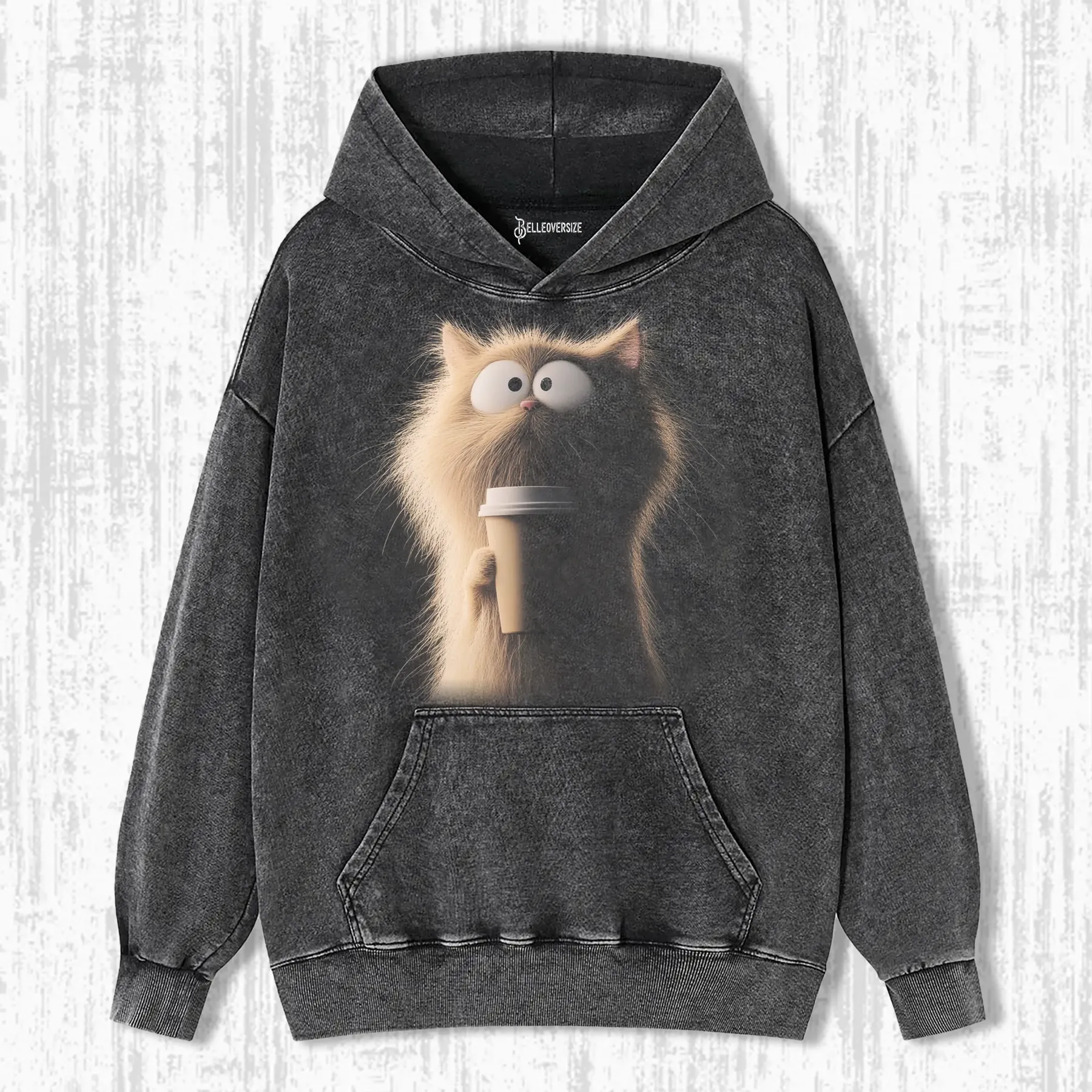 CARICATURE CAT WITH A MUG HOODIE