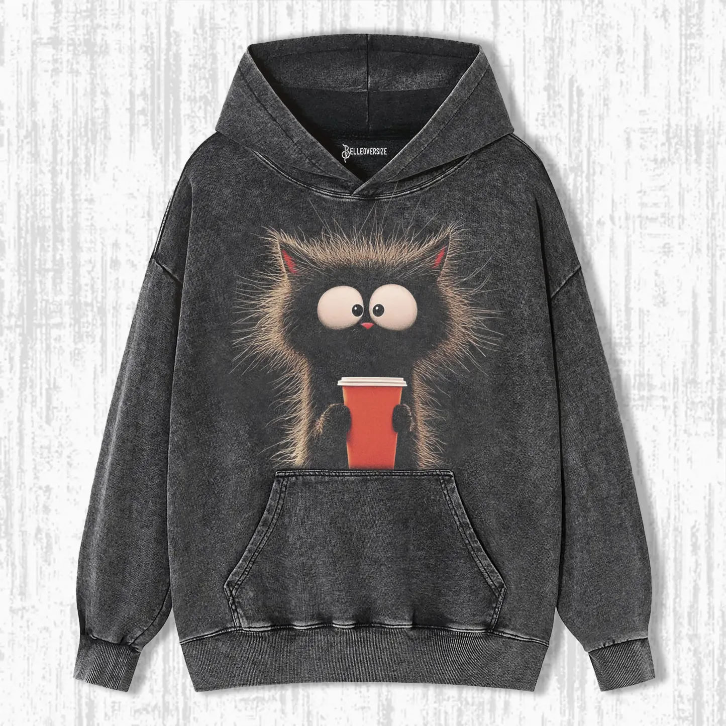 CARICATURE CAT WITH A MUG HOODIE