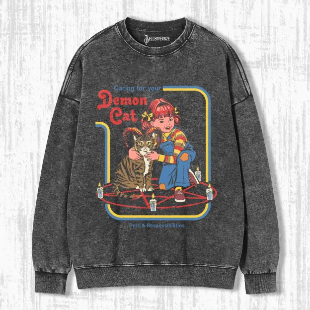 CARING FOR YOUR DEMON CAT  SWEATSHIRTS