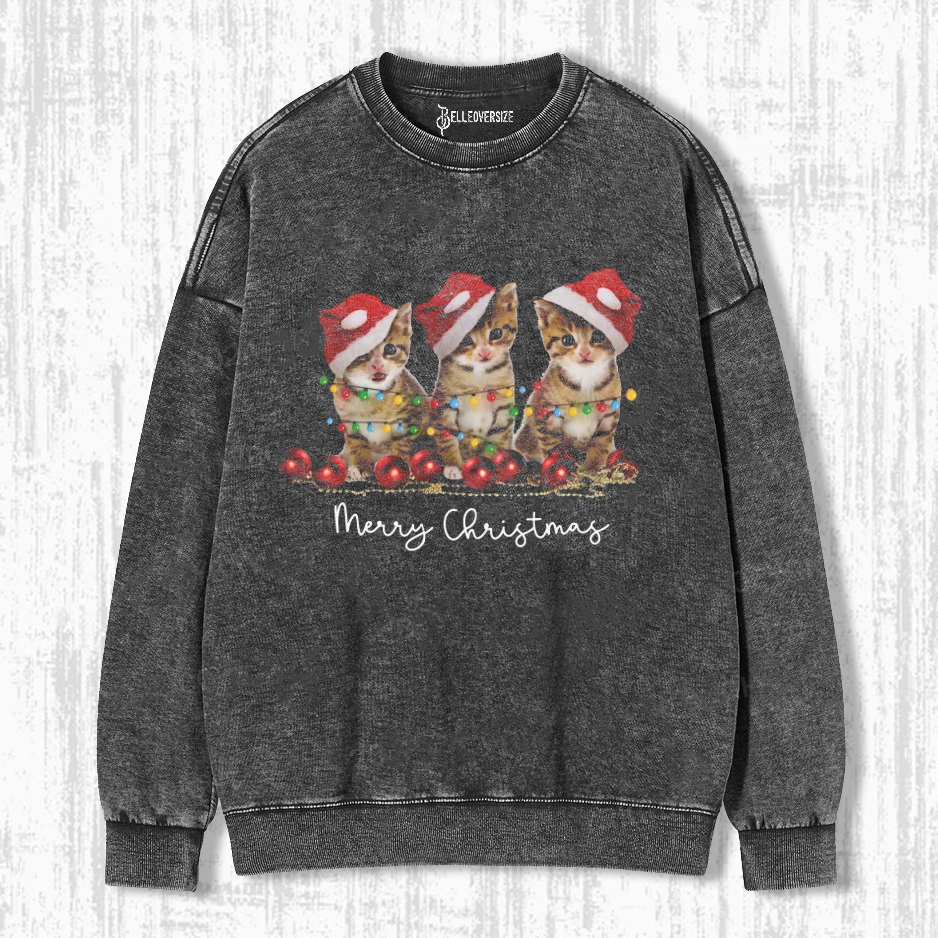 CAT CHRISTMAS SWEATSHIRTS