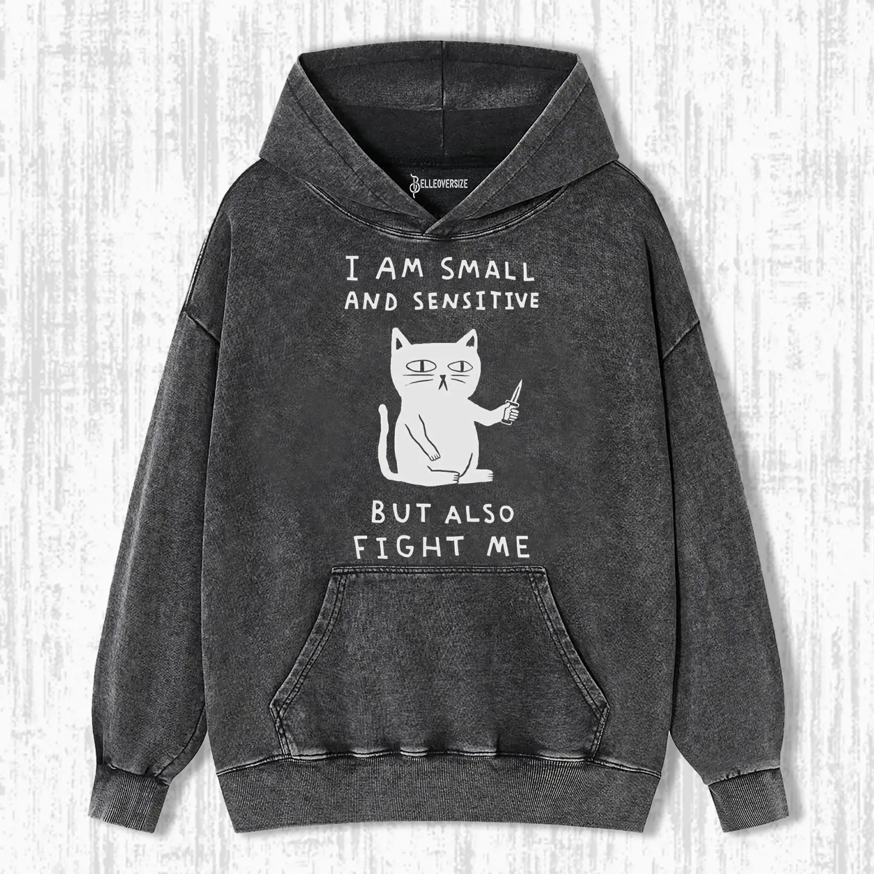 CAT - I AM SMALL AND SENSITIVE BUT ALSO FIGHT ME HOODIE