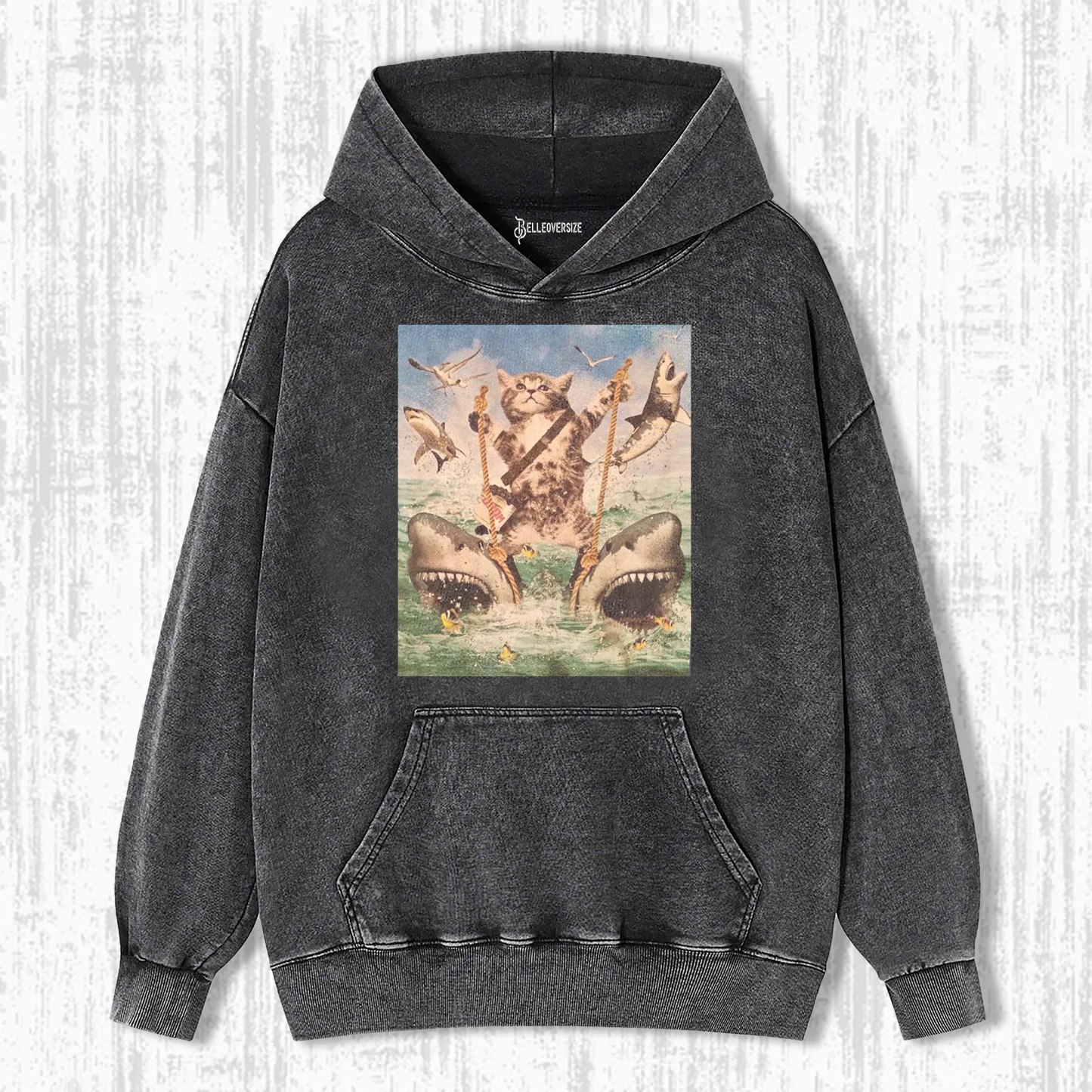 CAT VS SHARKS HOODIE