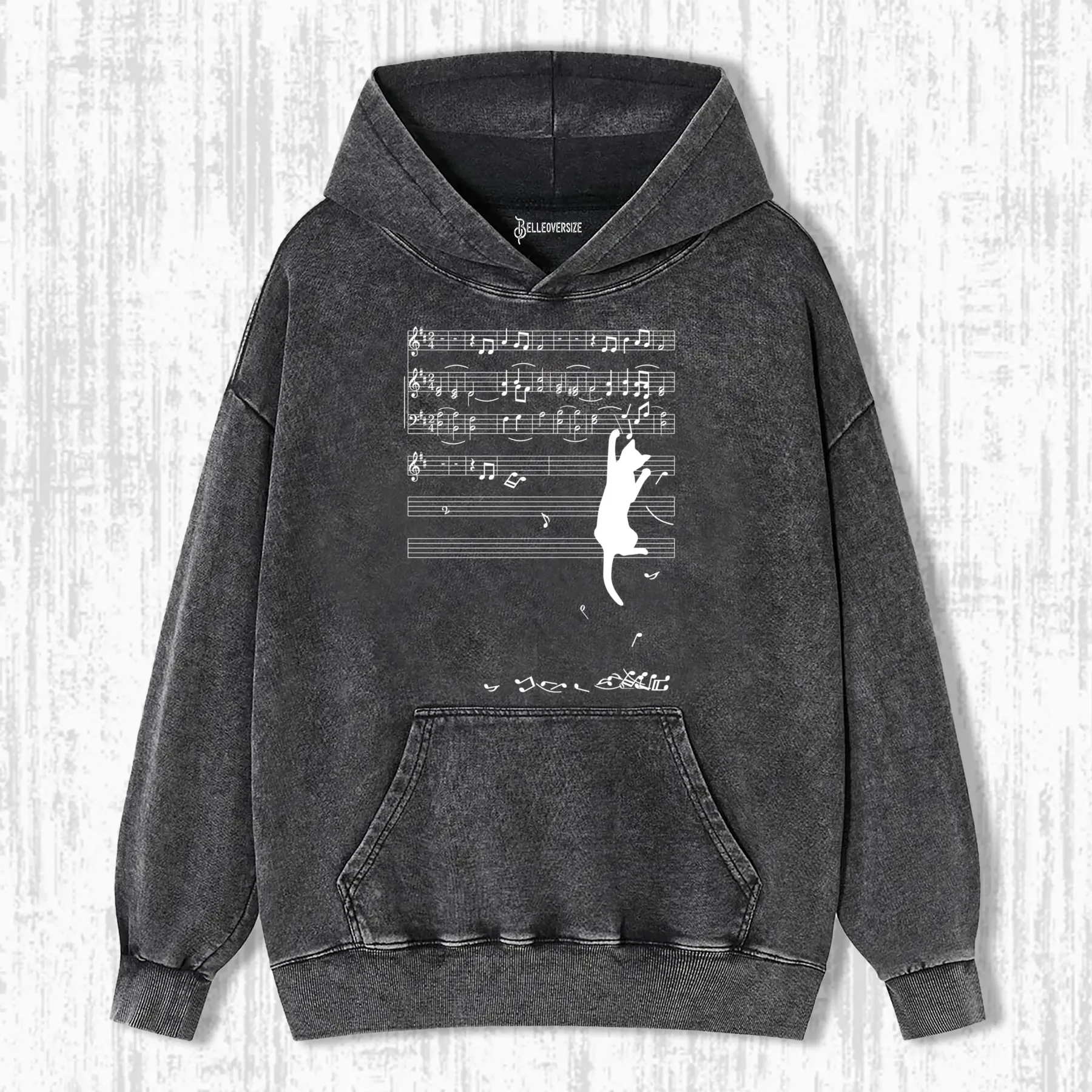 CATS AND MUSICAL NOTES HOODIE