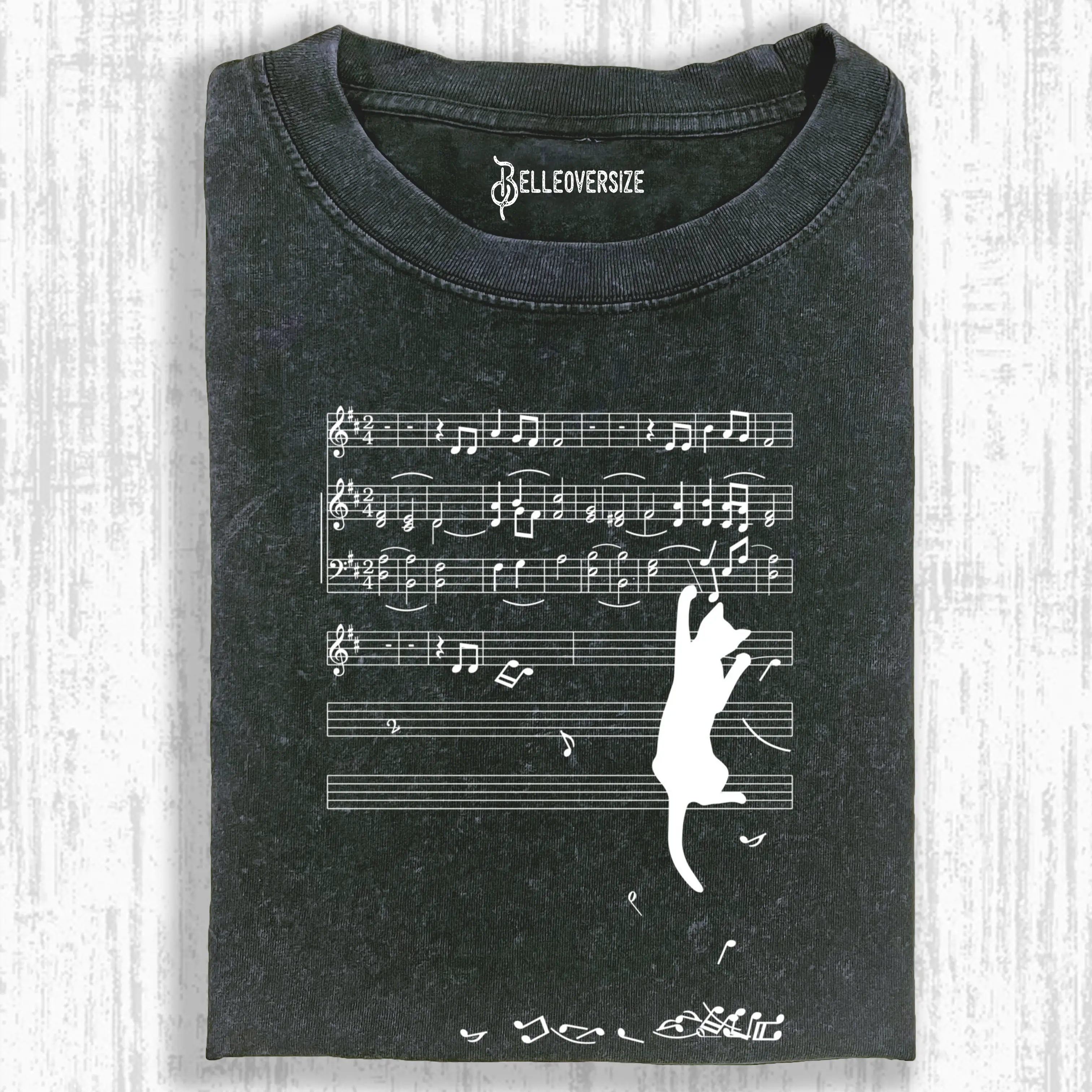 CATS AND MUSICAL NOTES  T-SHIRT