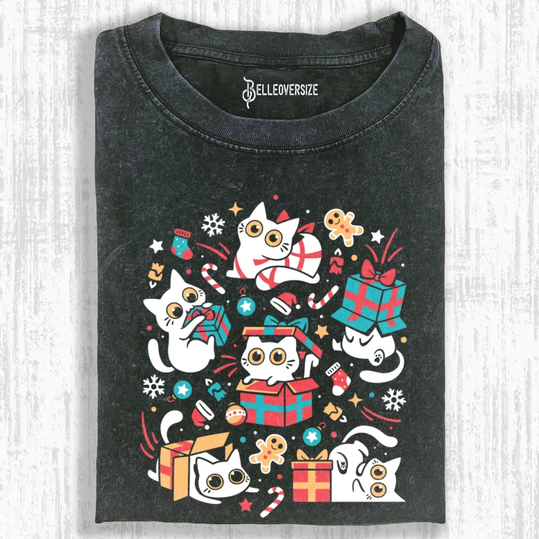 CHRISTMAS CAT PARTY T-SHIRT