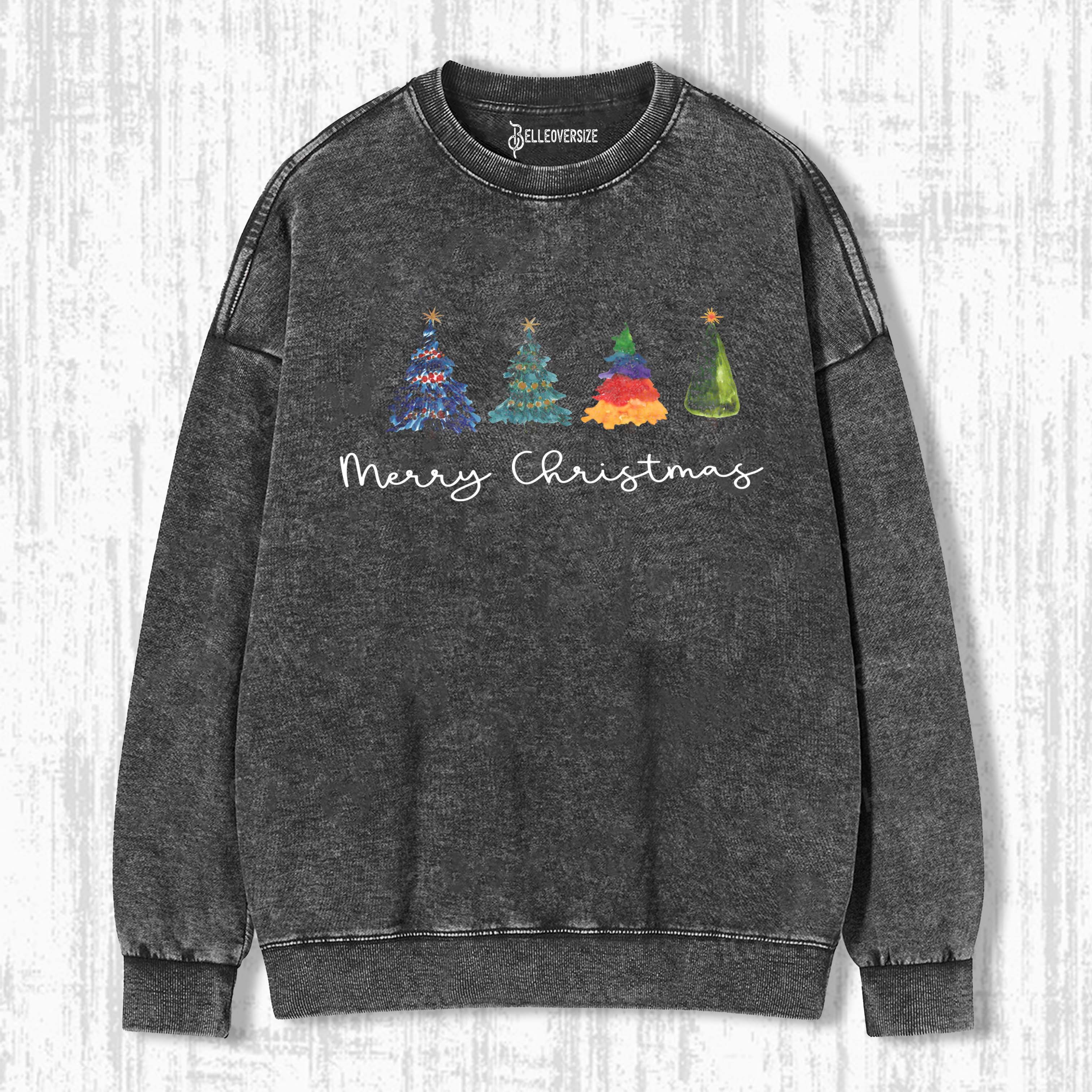 CHRISTMAS COLORFUL TREES SWEATSHIRTS