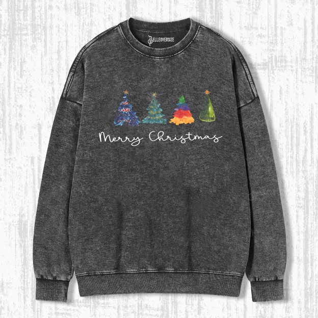 CHRISTMAS COLORFUL TREES SWEATSHIRTS