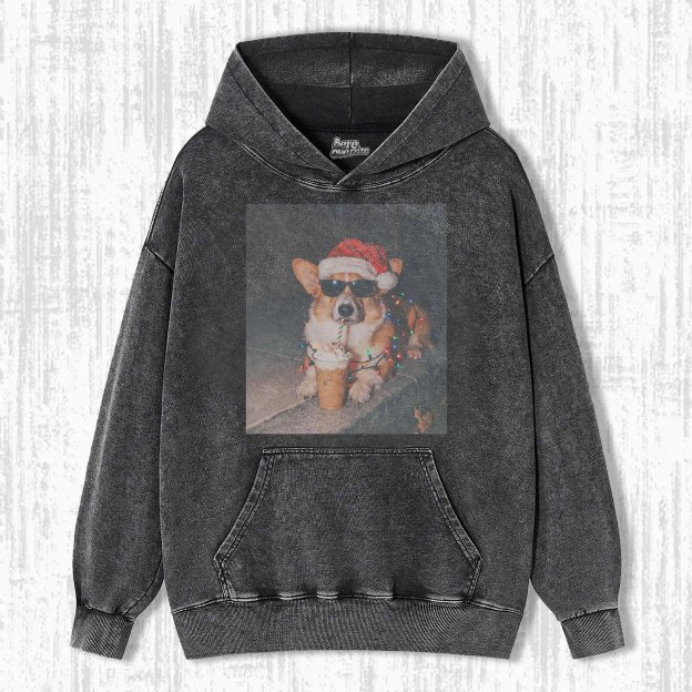 CHRISTMAS ICED COFFEE DOG T-SHIRT 