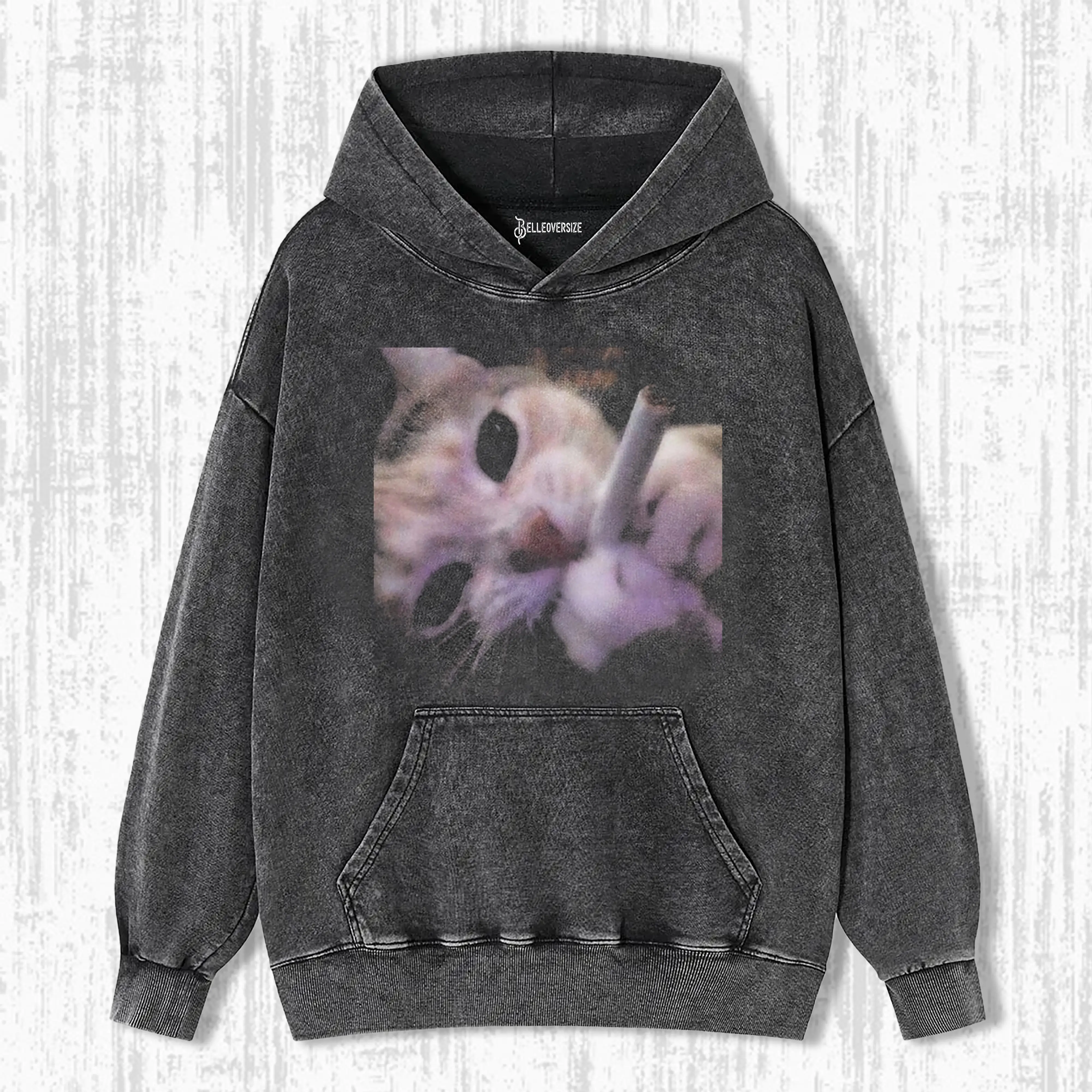 CIGARETTE SMOKING CAT HOODIE