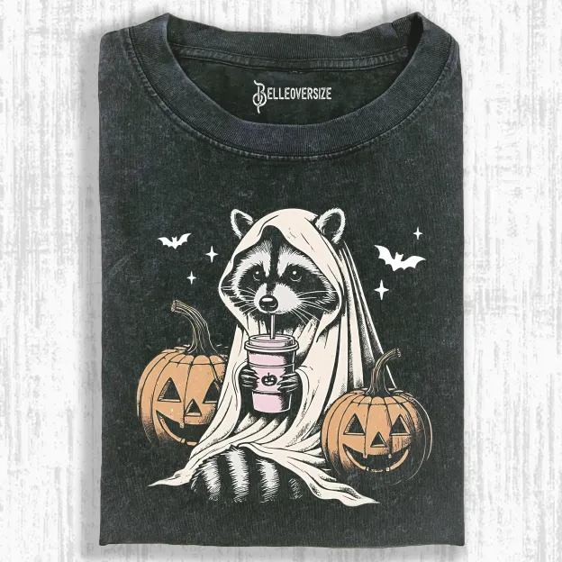 CUTE RACCOON GHOST T-SHIRT
