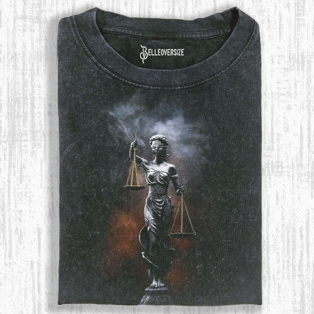 DARK STATUE LADY JUSTICE T-SHIRT