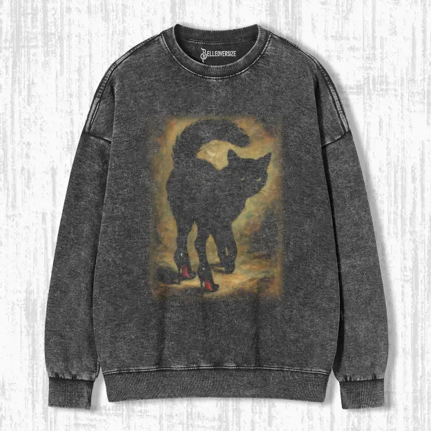 ELEGANT BLACK CAT SWEATSHIRTS