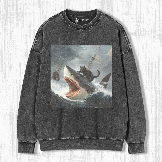 FAT CAT VS. SHARK  SWEATSHIRTS