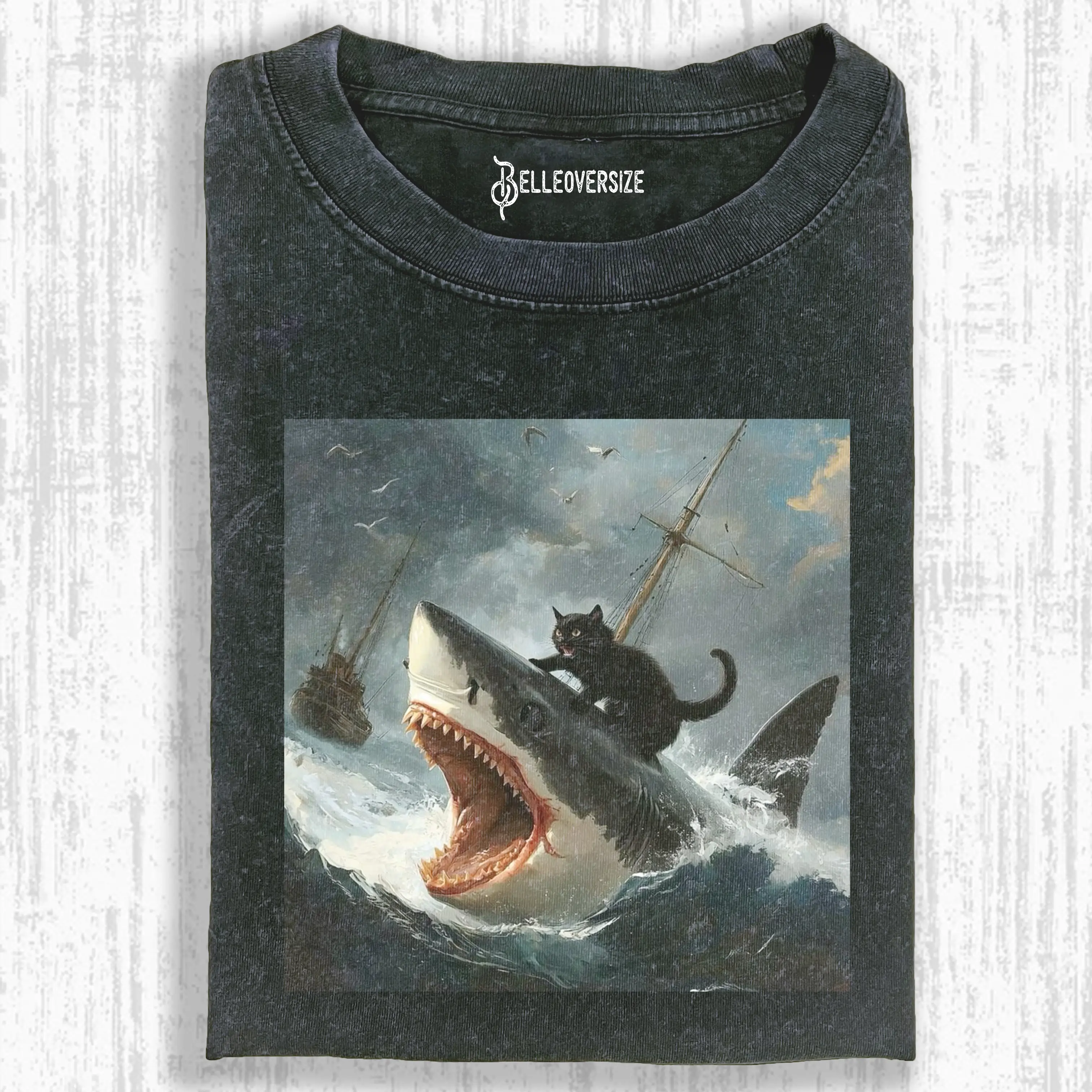 FAT CAT VS. SHARK  T-SHIRT