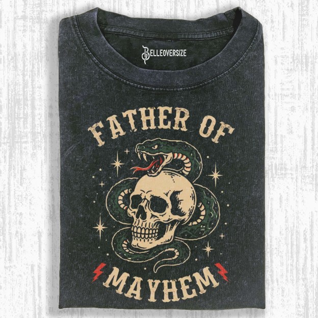 FATHER OF MAYHEM SKULL T-SHIRT