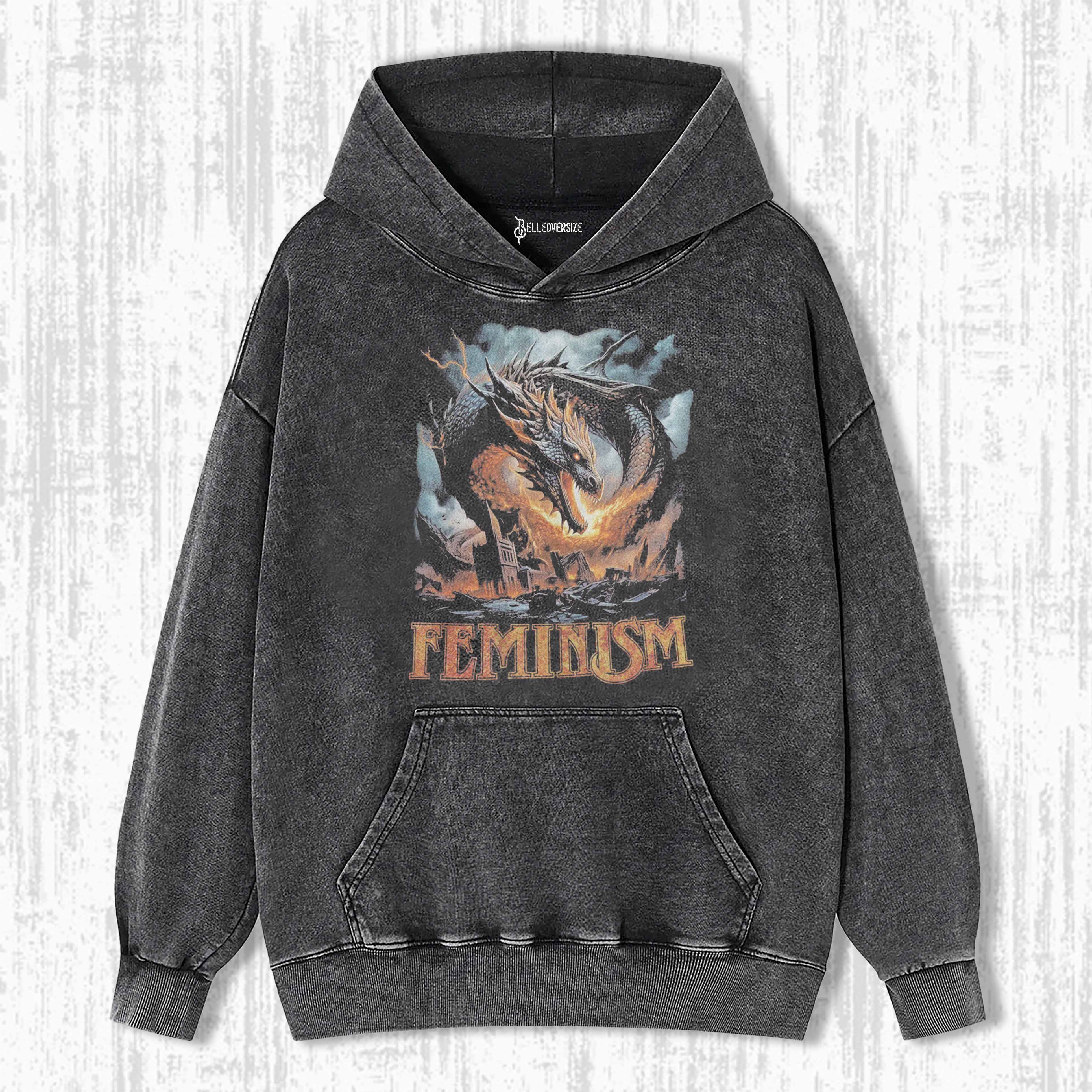 FEMINISM DRAGON GRAPHIC HOODIE