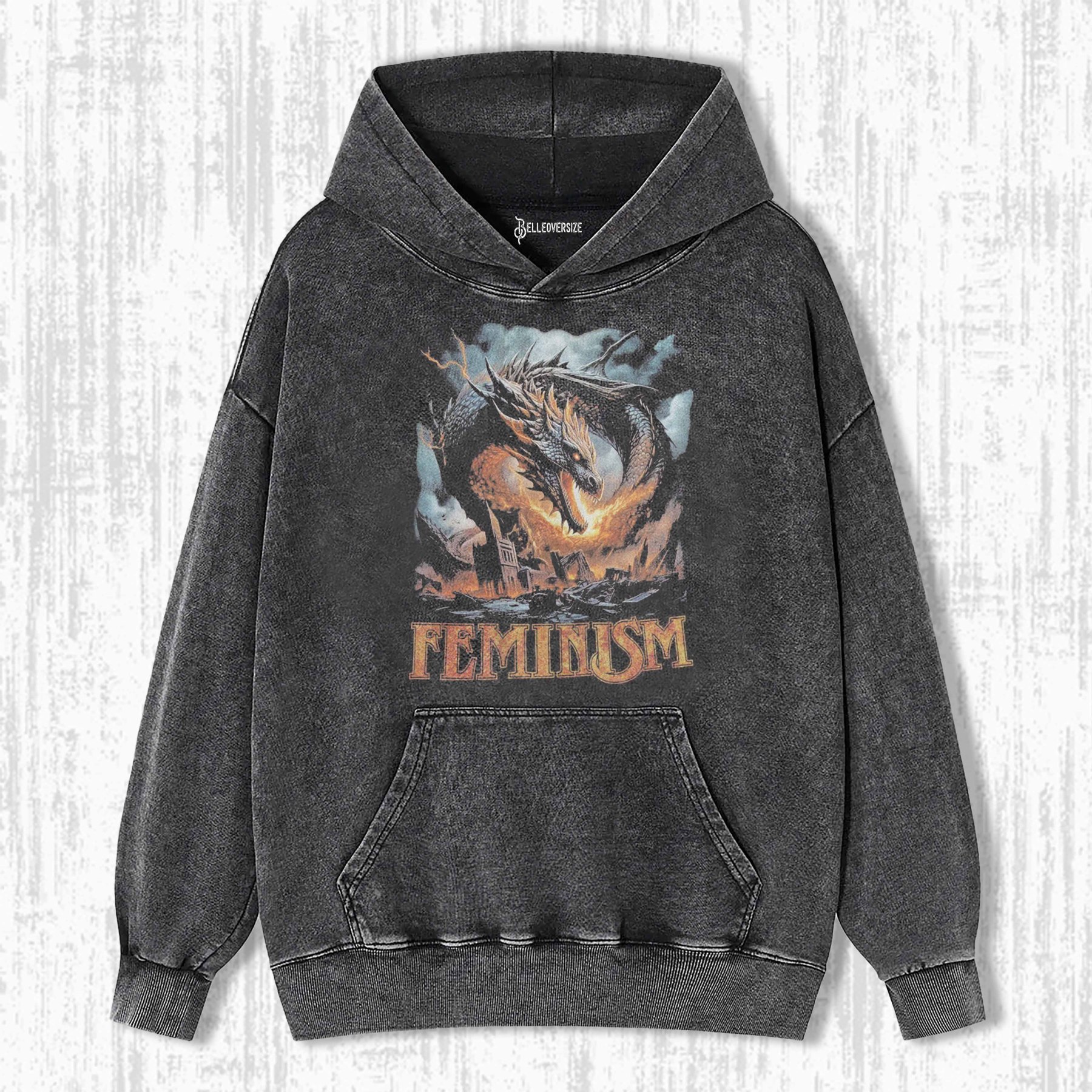 FEMINISM DRAGON GRAPHIC HOODIE