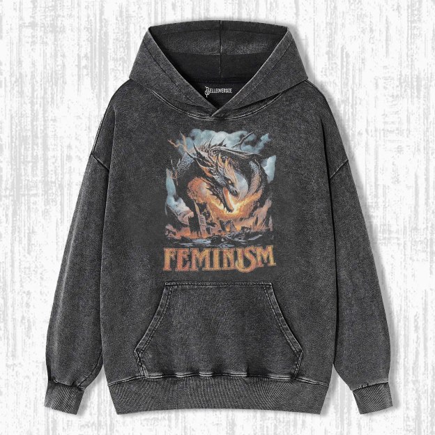 FEMINISM DRAGON GRAPHIC HOODIE