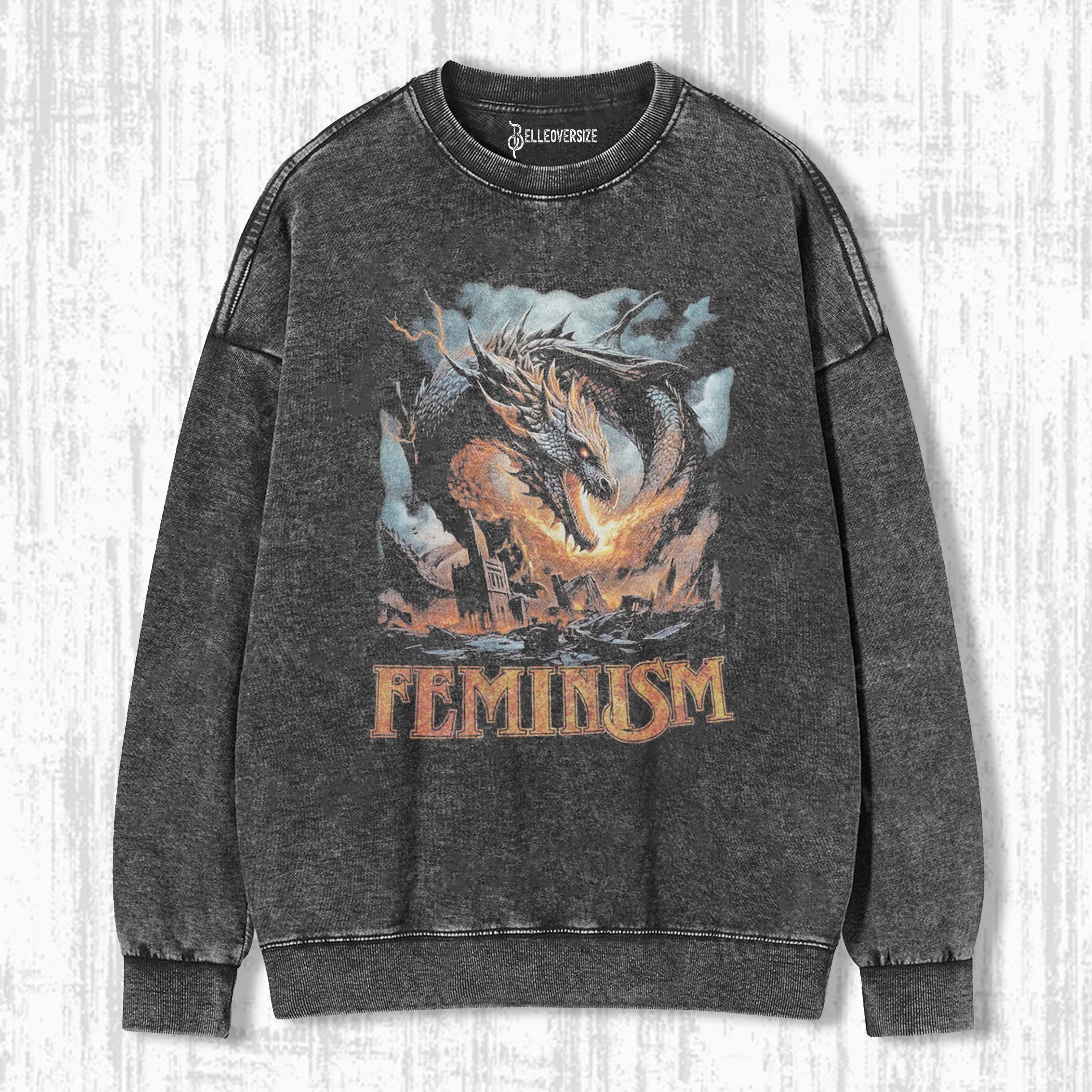FEMINISM DRAGON GRAPHIC SWEATSHIRTS