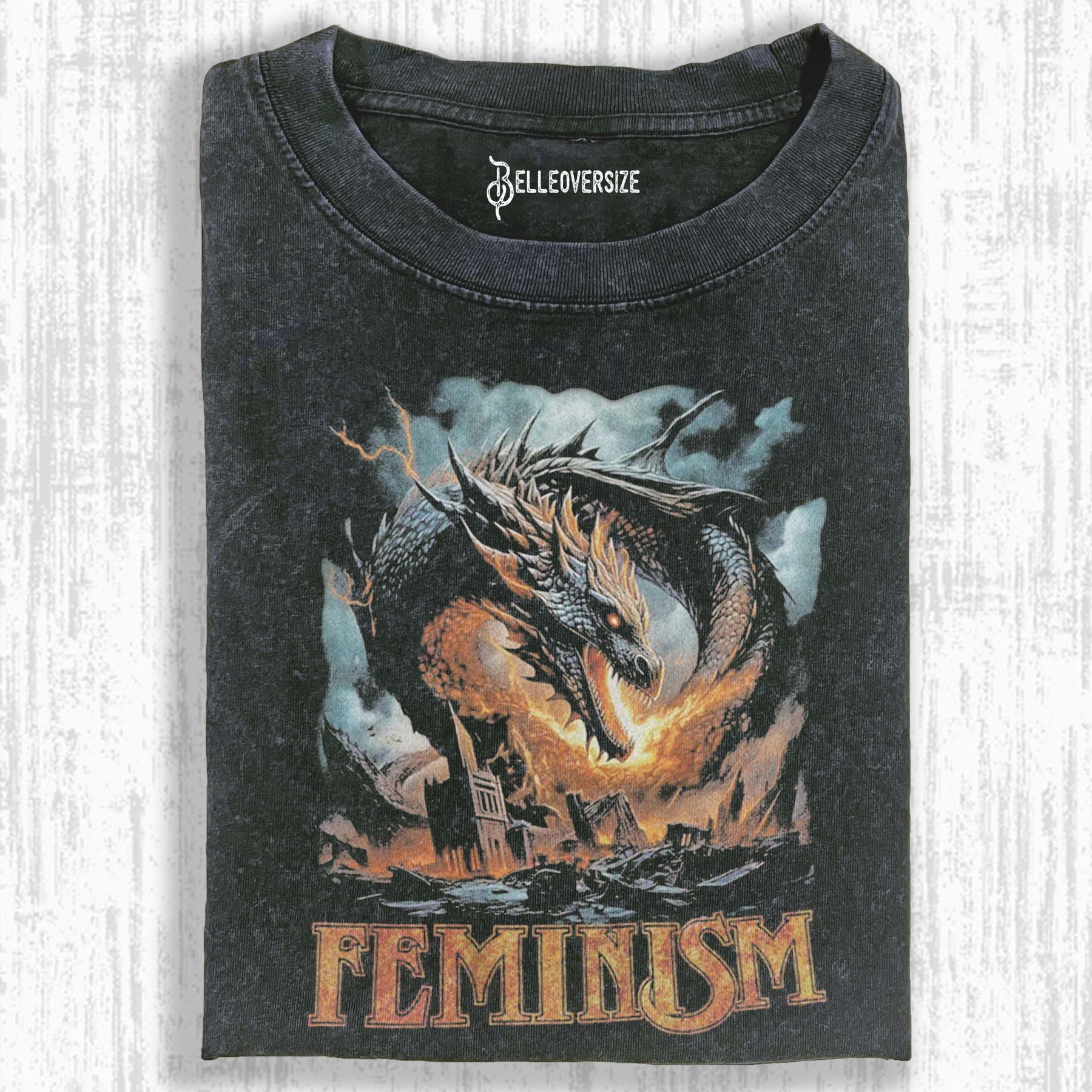 FEMINISM DRAGON GRAPHIC T-SHIRT
