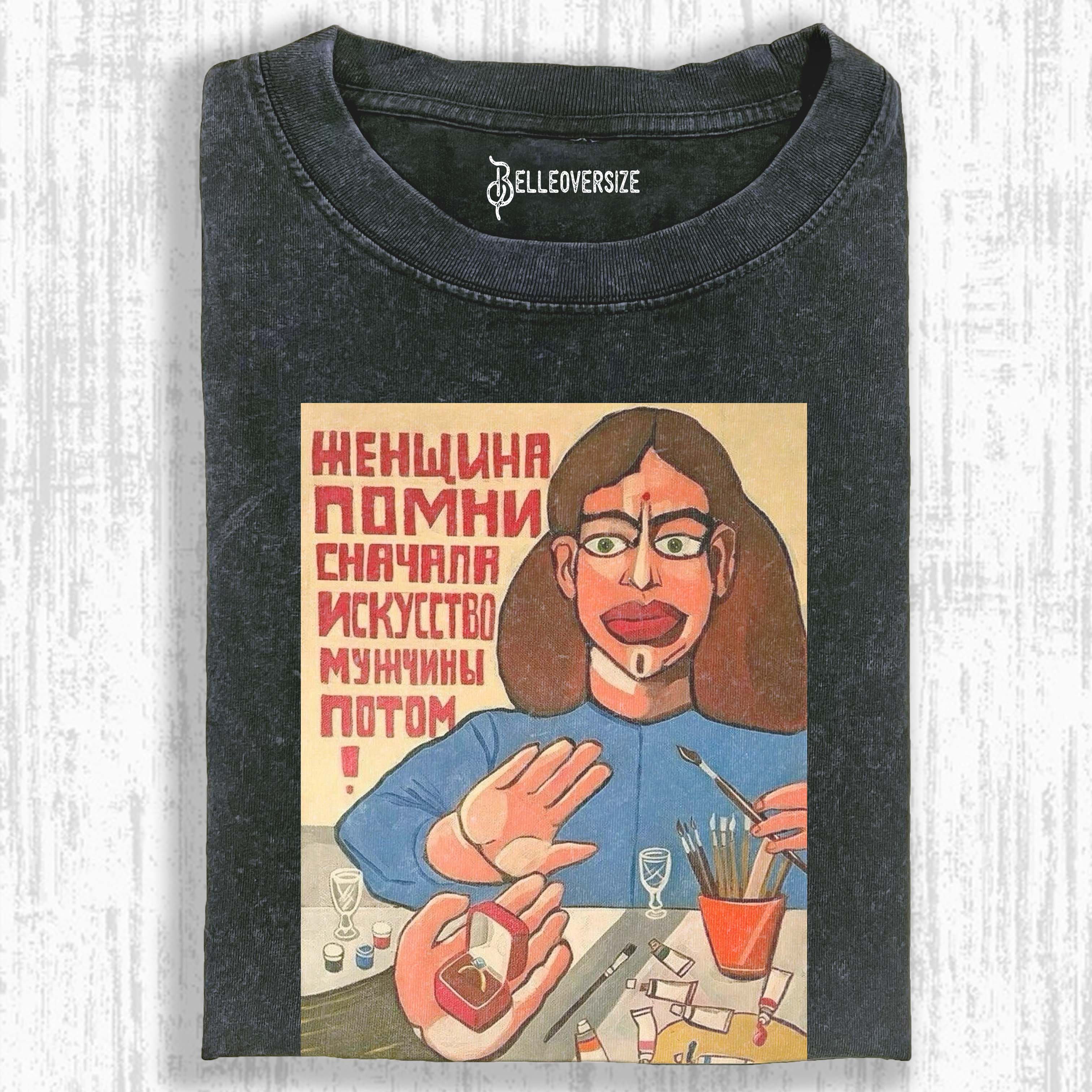 FEMINIST SOVIET ART PRINT VINTAGE T-SHIRT