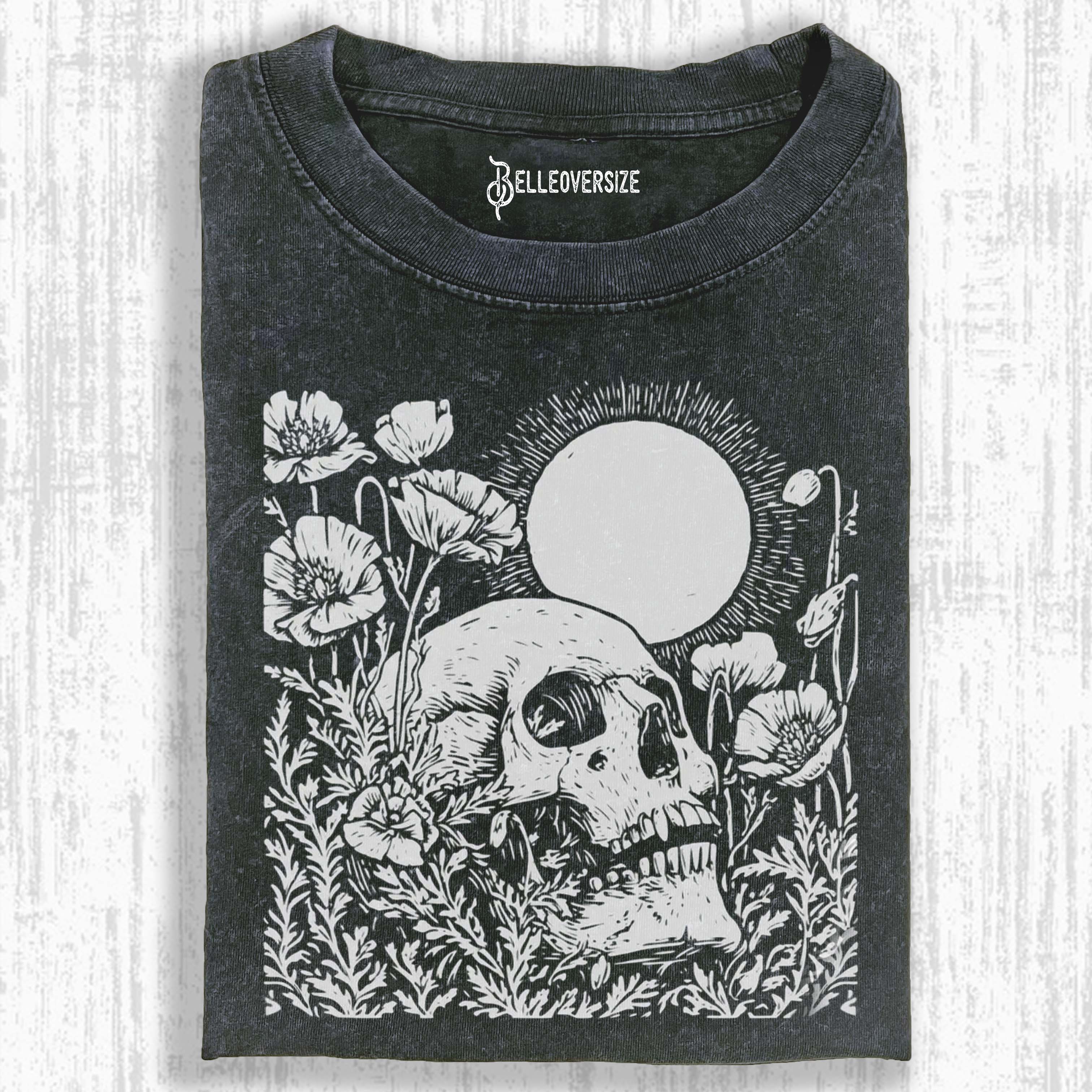 FLORAL SKULL T-SHIRT