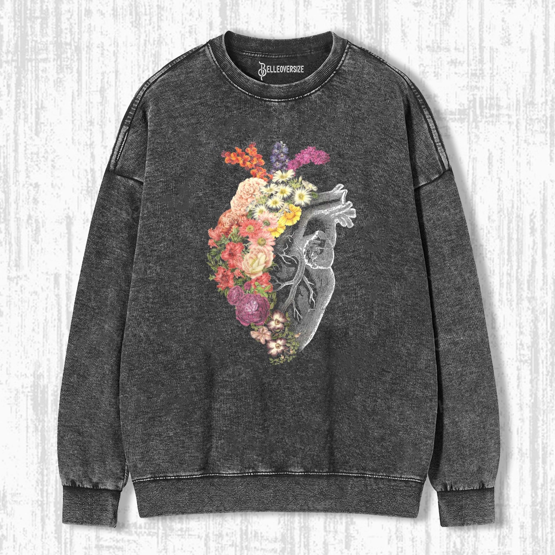 FLOWER HEART SPRING SWEATSHIRTS