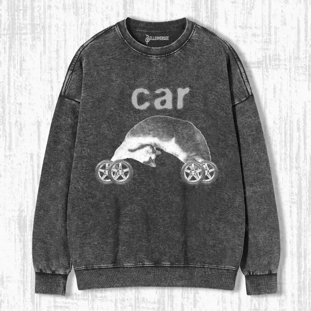 FUNNY CAT CAR SWEATSHIRTS