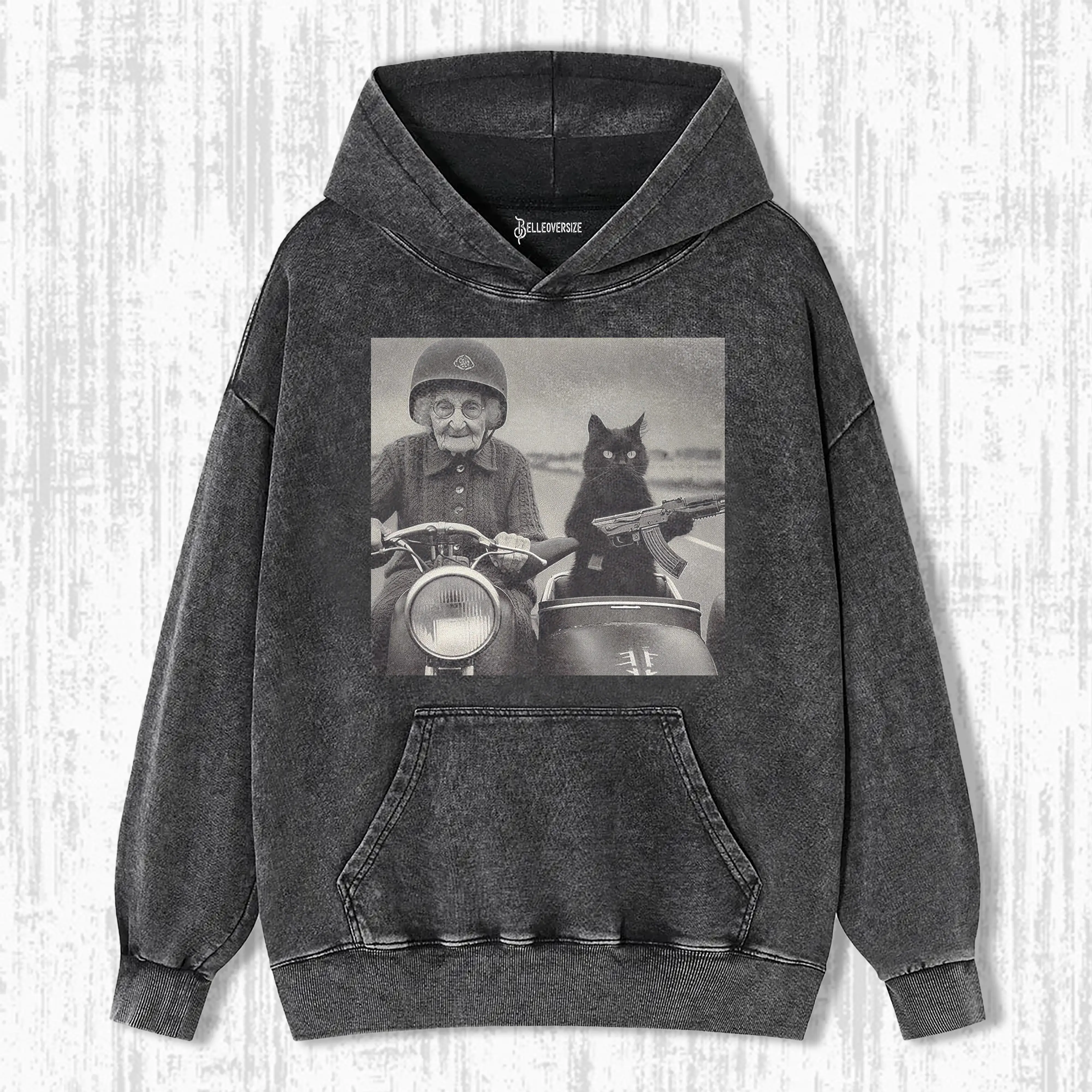 FUNNY GRANDMA AND CAT HOODIE