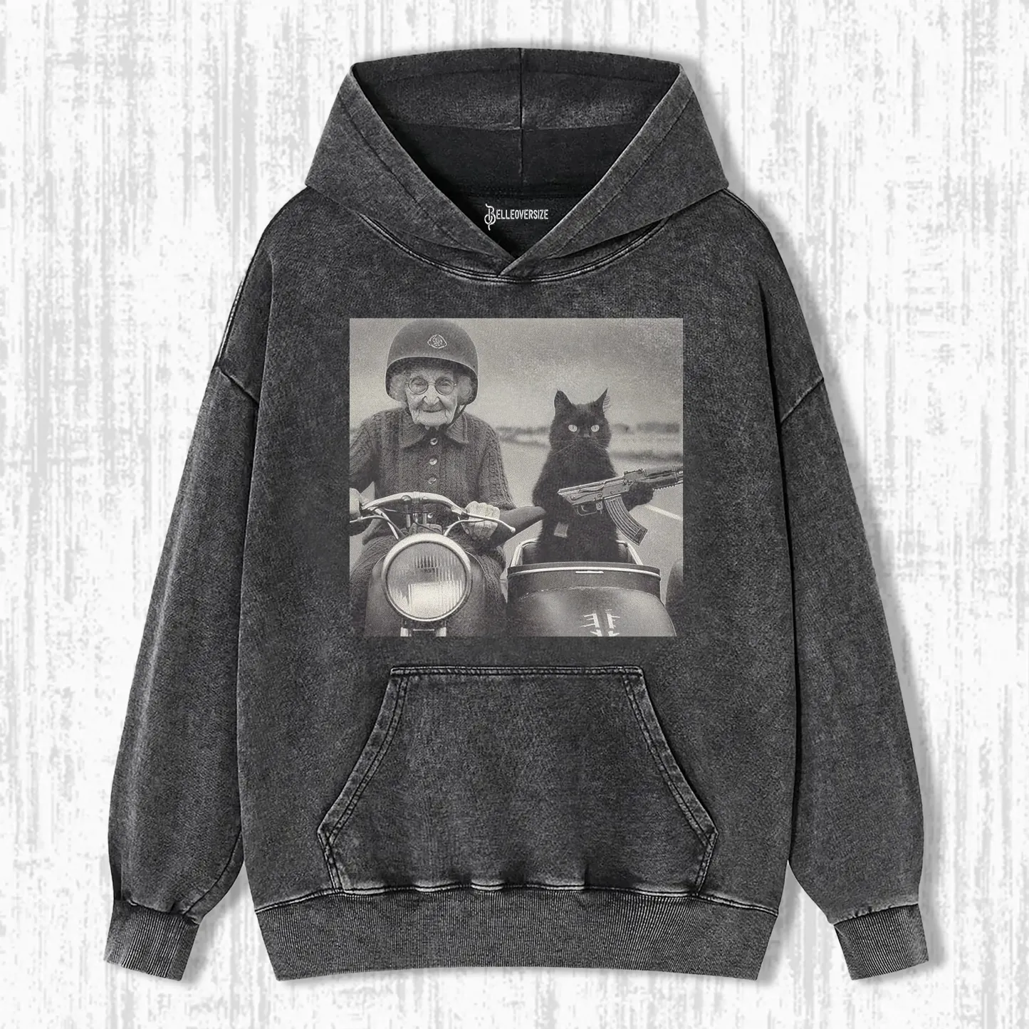 FUNNY GRANDMA AND CAT HOODIE