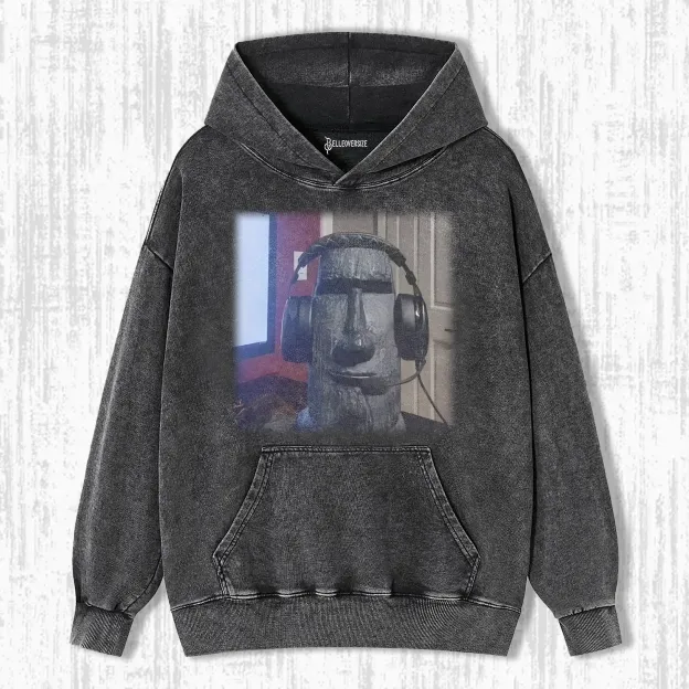 FUNNY MOAI  HOODIE