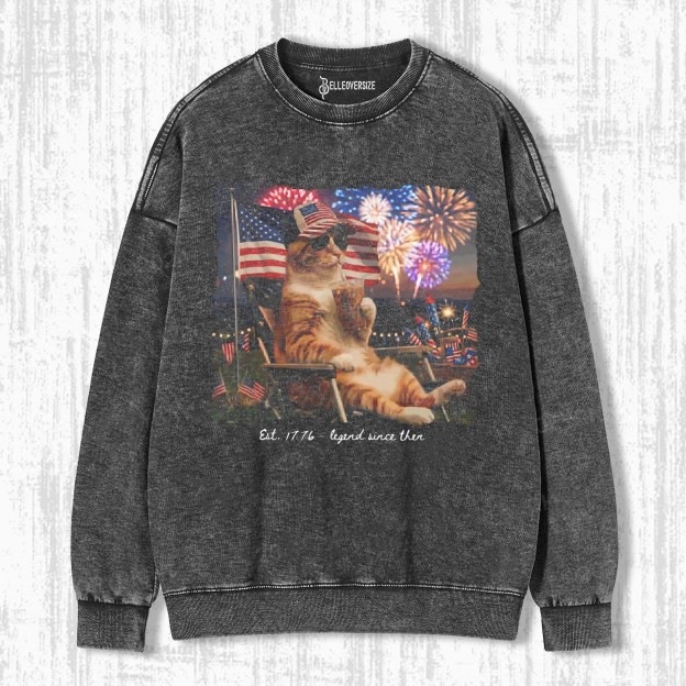 FUNNY PATRIOTIC  CAT SWEATSHIRTS