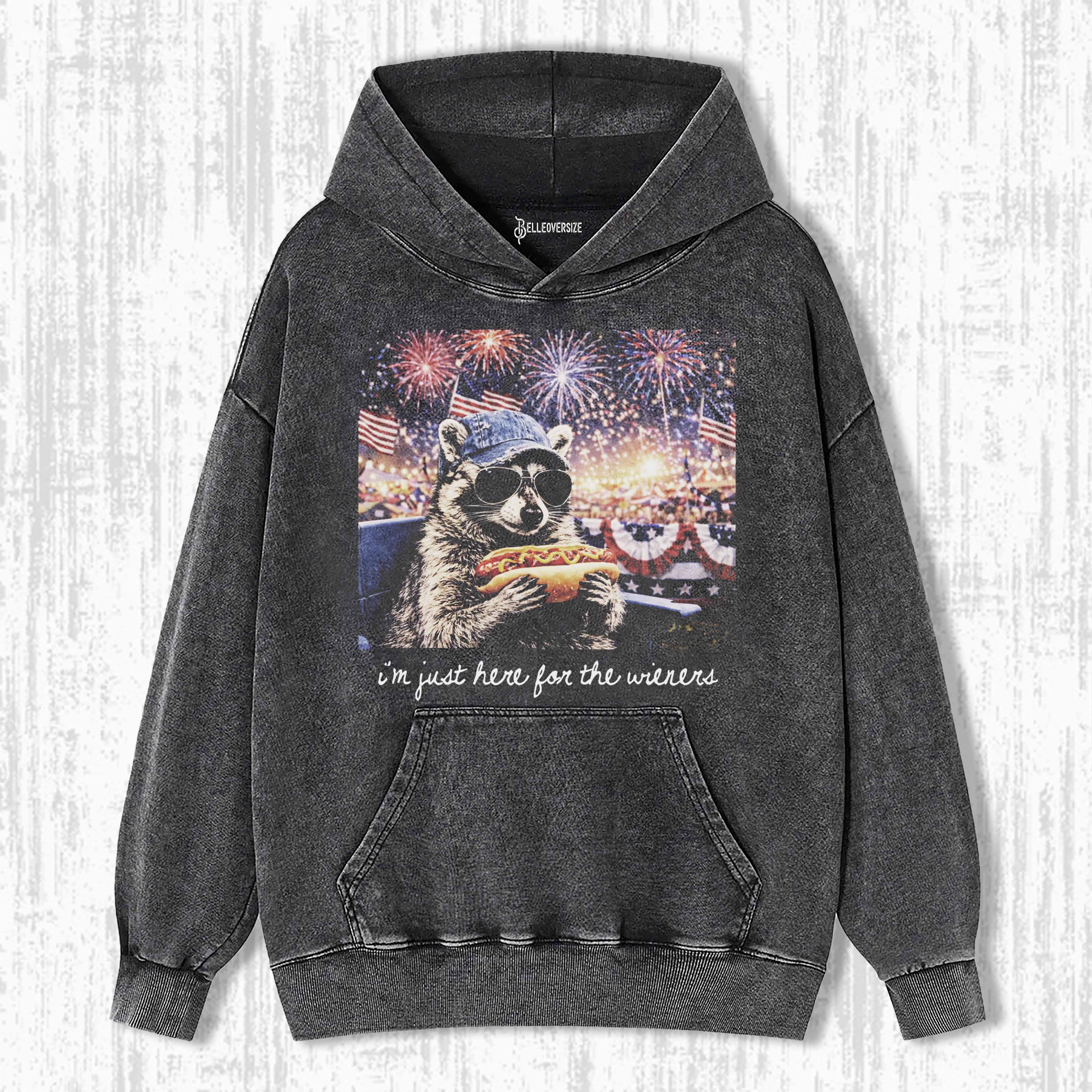FUNNY PATRIOTIC RACCOON HOODIE