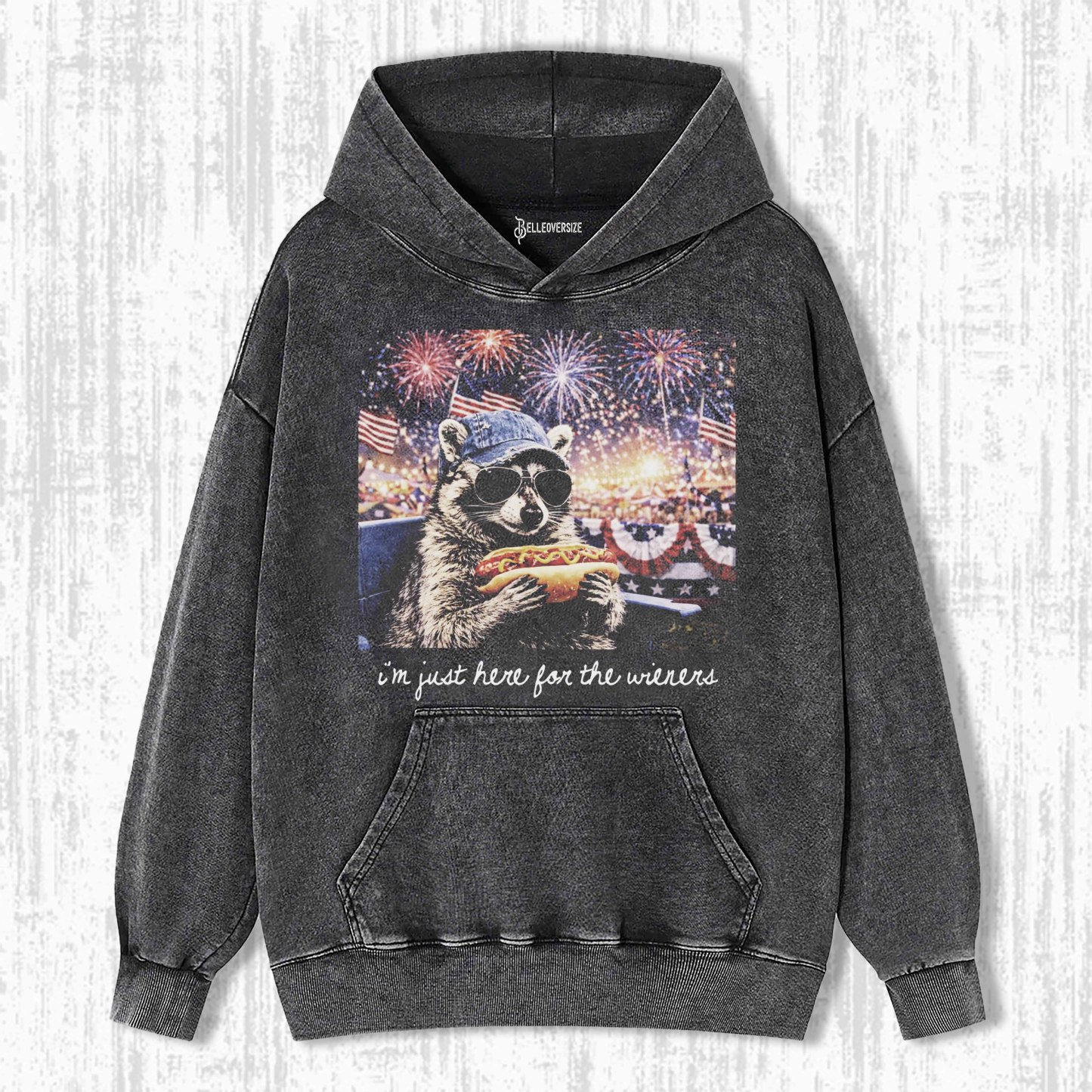 FUNNY PATRIOTIC RACCOON HOODIE