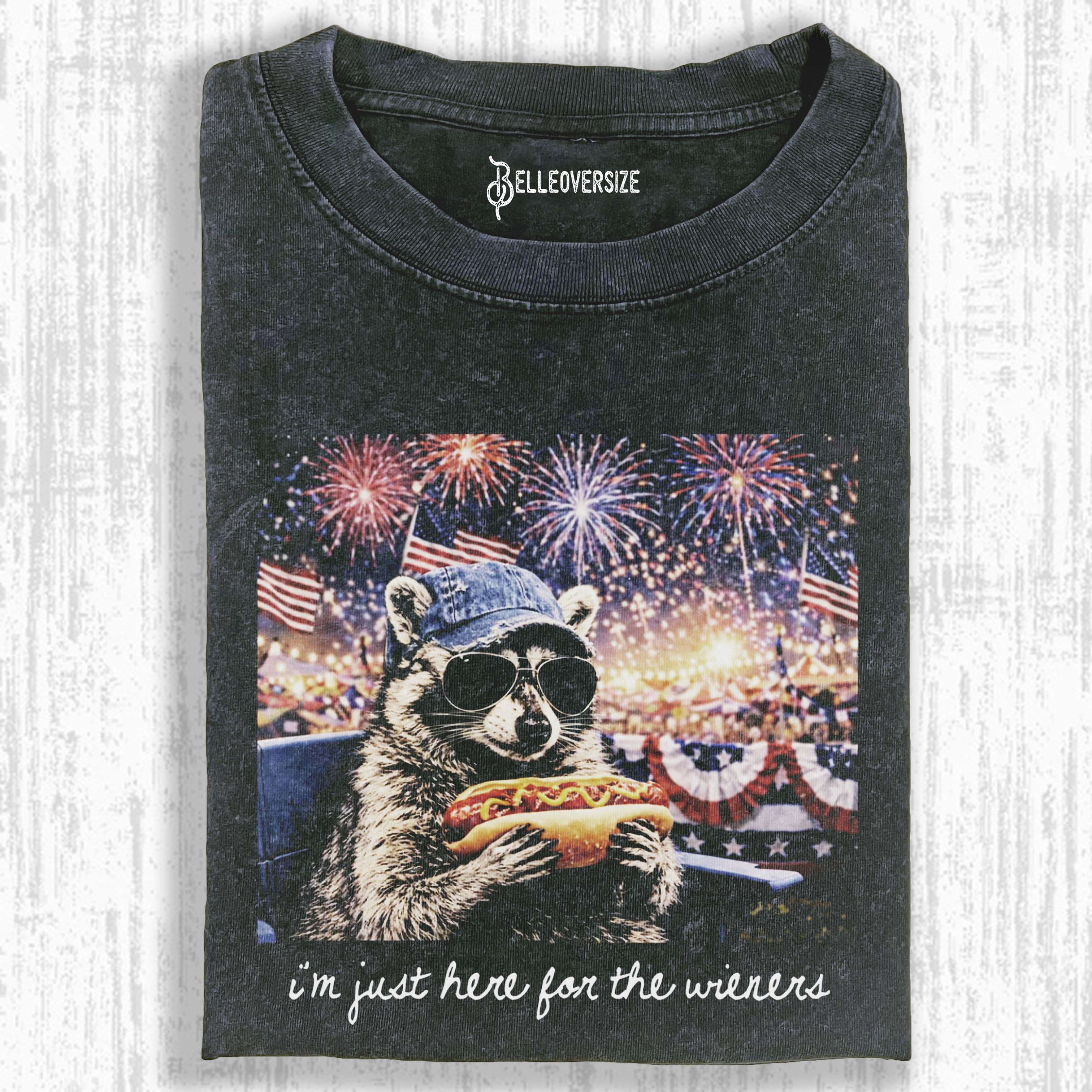 FUNNY PATRIOTIC RACCOON T-SHIRT