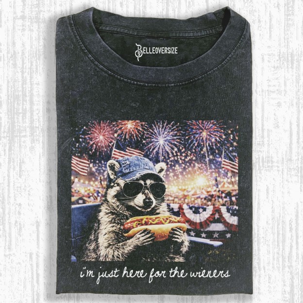 FUNNY PATRIOTIC RACCOON T-SHIRT