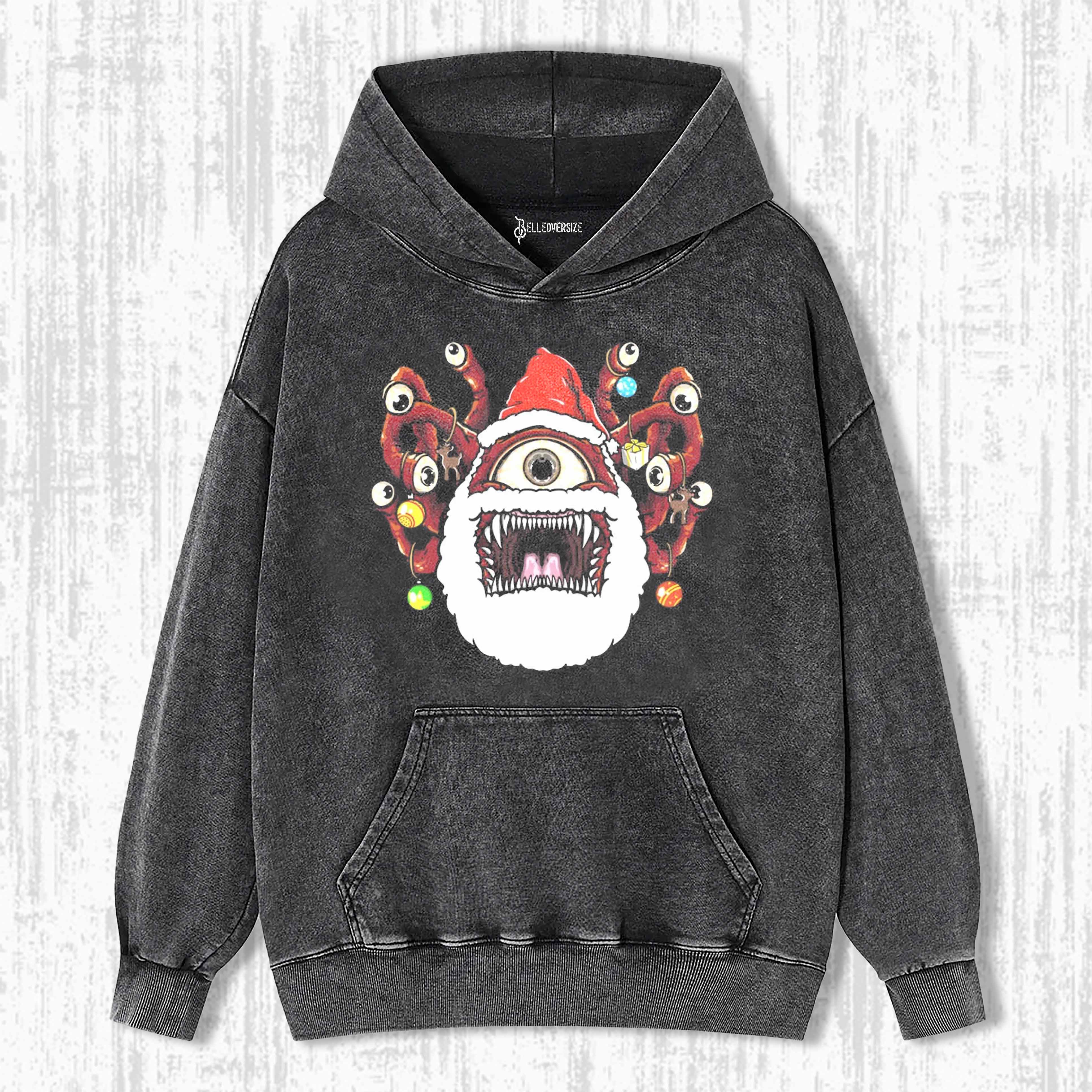 FUNNY SANTA BEHOLDER DUNGEONS AND DRAGONS MONSTER HOODIE