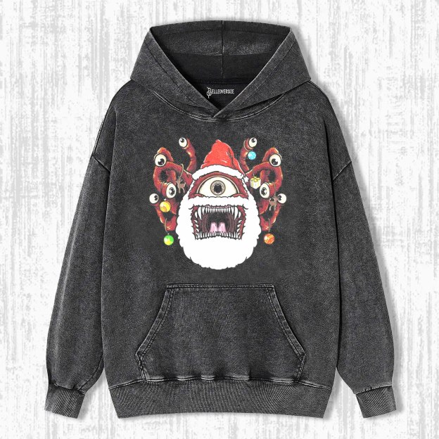 FUNNY SANTA BEHOLDER DUNGEONS AND DRAGONS MONSTER HOODIE