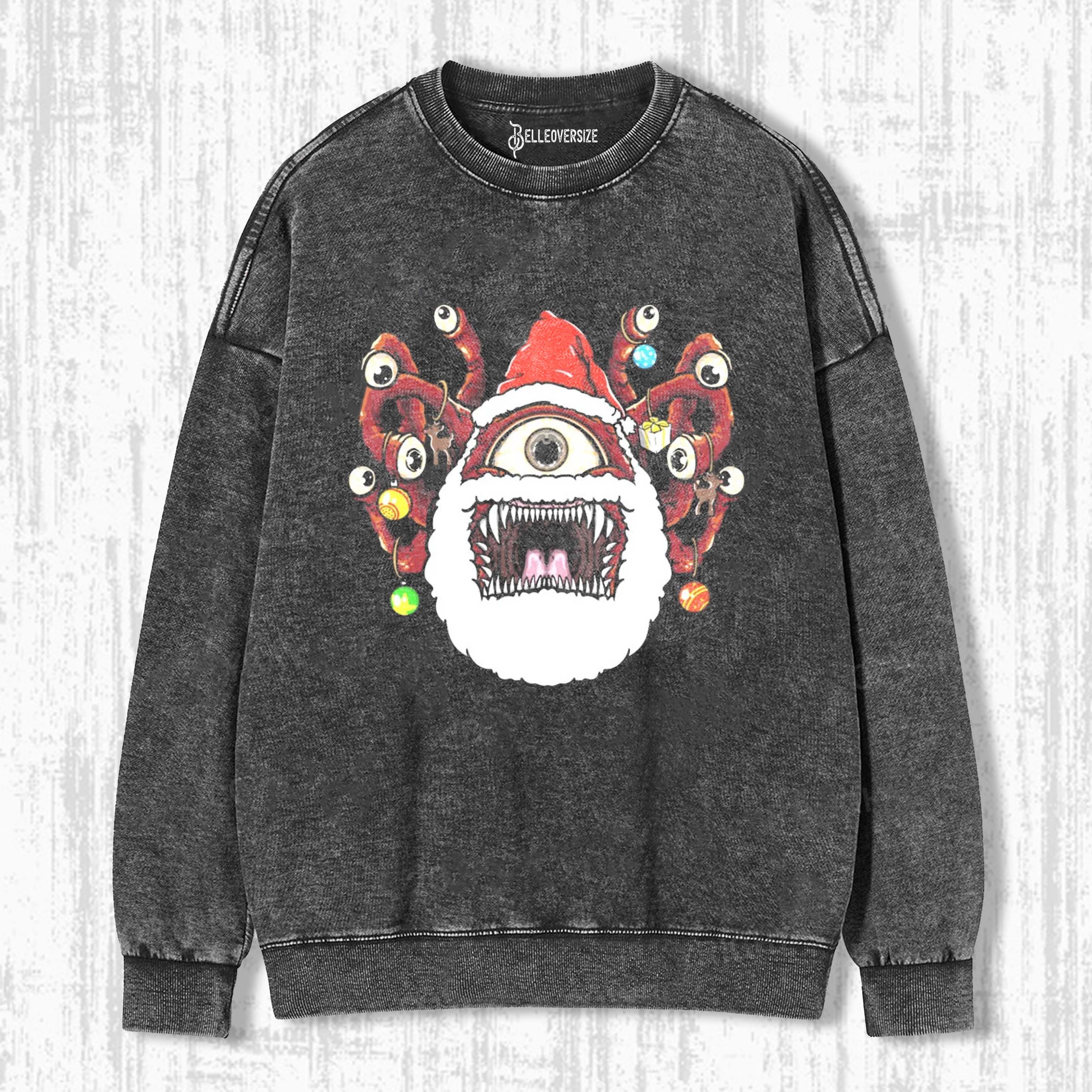 FUNNY SANTA BEHOLDER DUNGEONS AND DRAGONS MONSTER SWEATSHIRTS