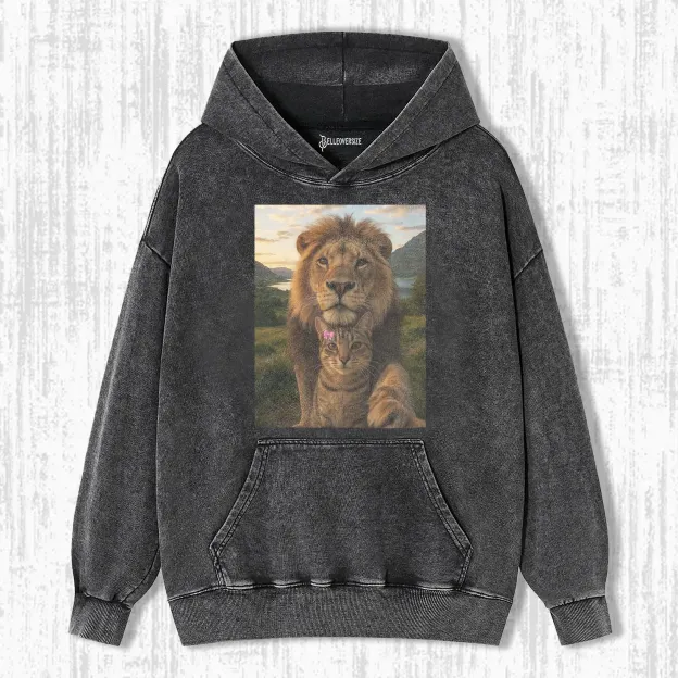 FUNNY TIGER AND CAT HOODIE 