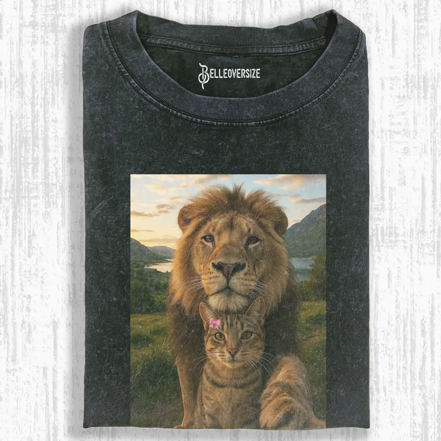 FUNNY TIGER AND CAT T-SHIRT