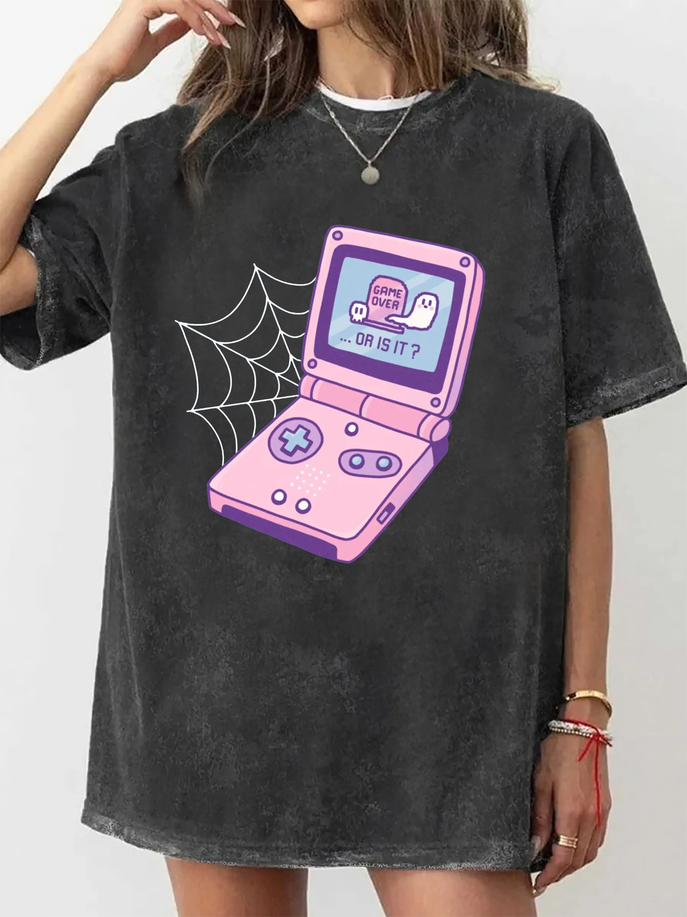 GAME OVER GHOST FINE  T-SHIRT