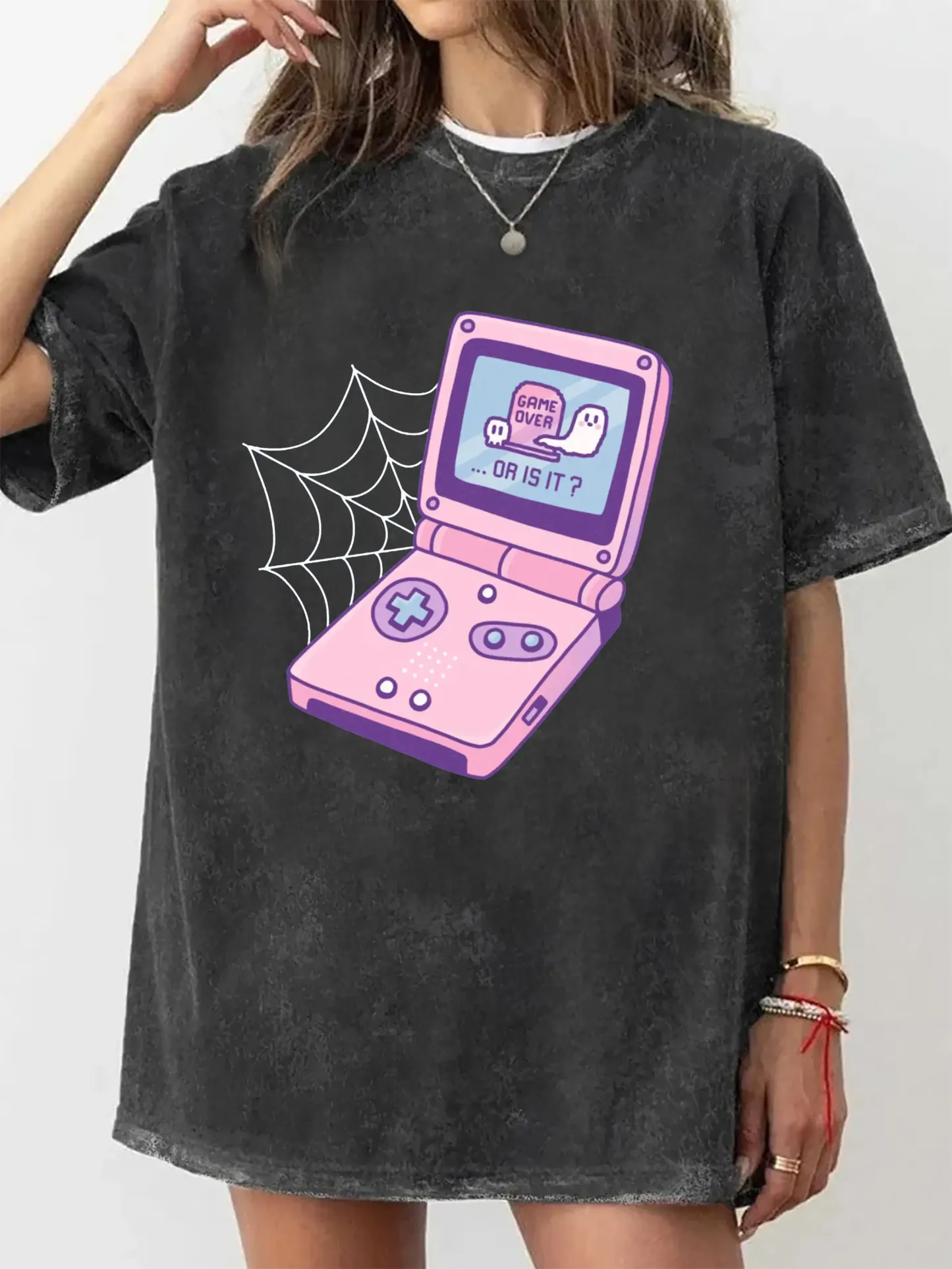 GAME OVER GHOST FINE  T-SHIRT