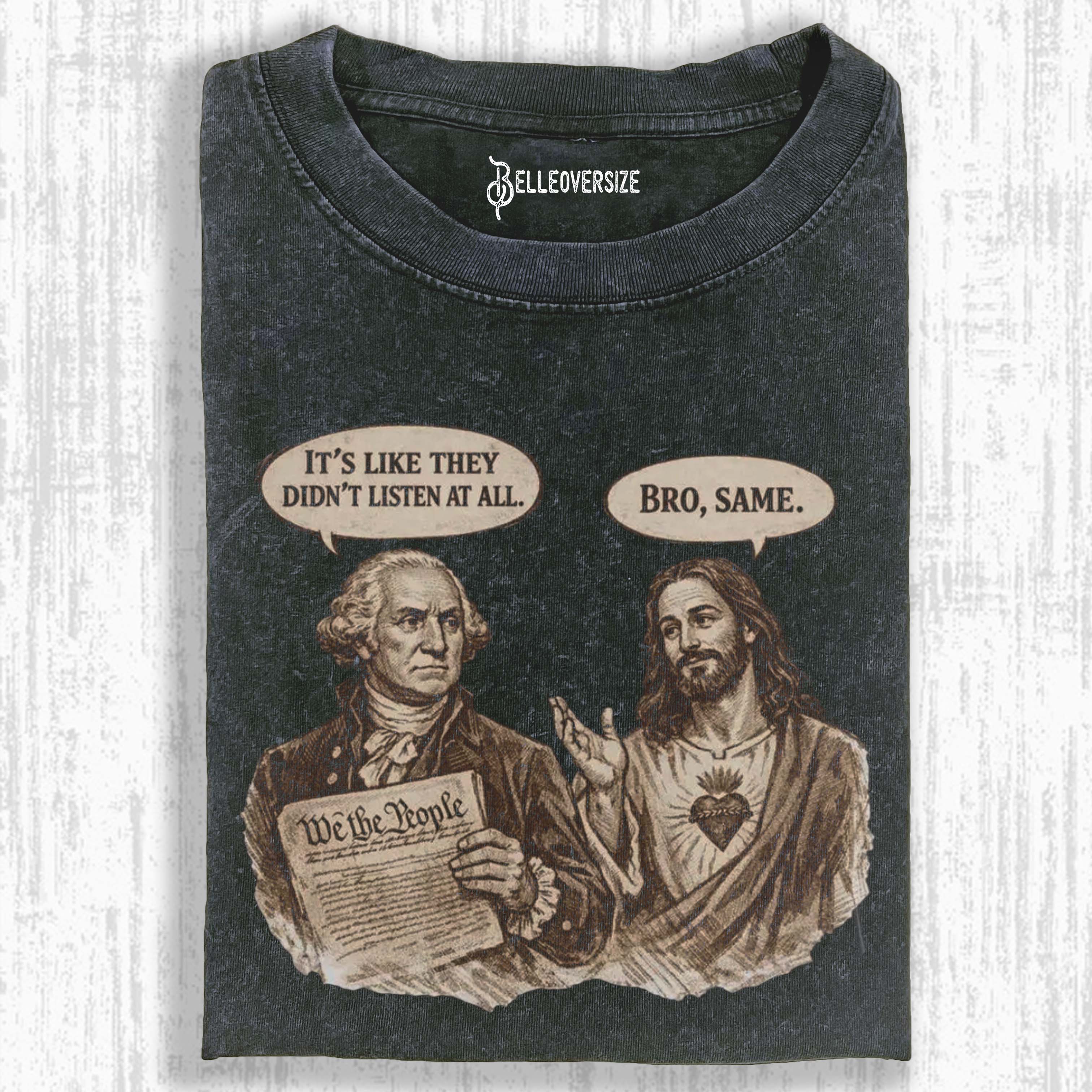 GEORGE WASHINGTON & JESUS T-SHIRT