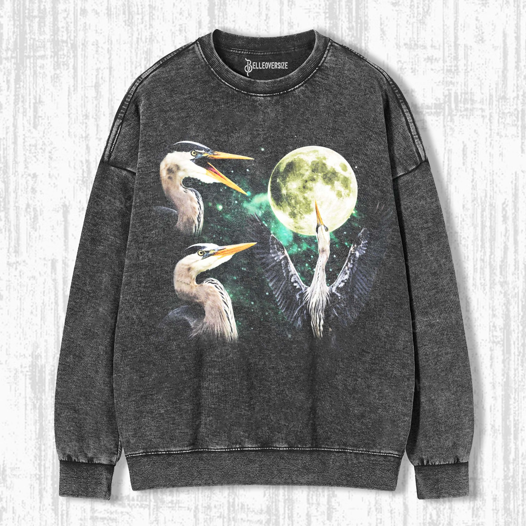 GREAT BLUE HERON MOON VINTAGE GRAPHIC SWEATSHIRTS