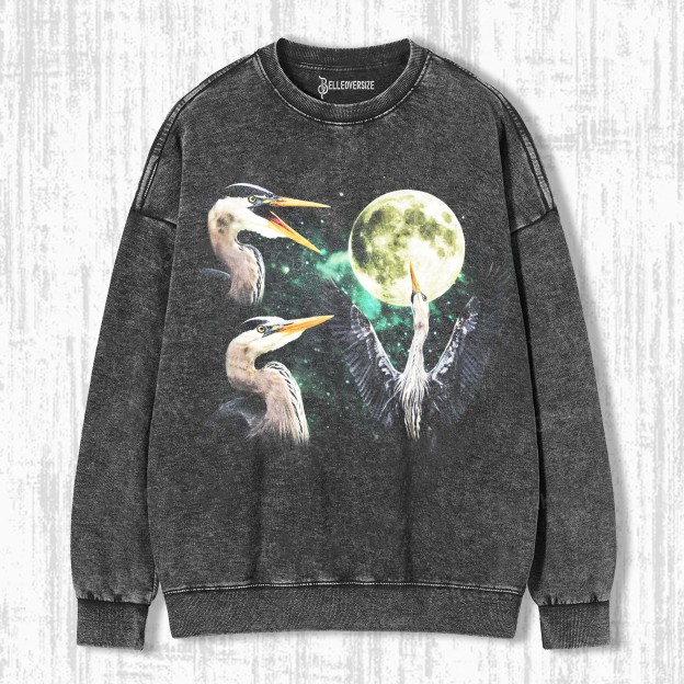 GREAT BLUE HERON MOON VINTAGE GRAPHIC SWEATSHIRTS 