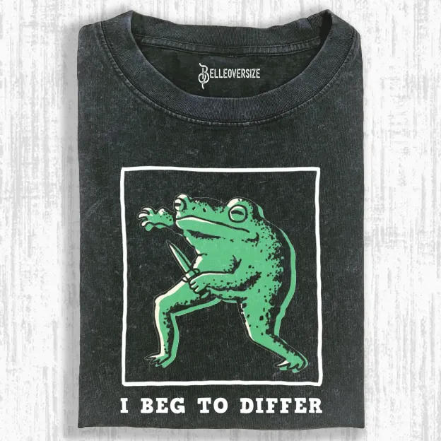 I BEG TO DIFFER FROG FINE T-SHIRT
